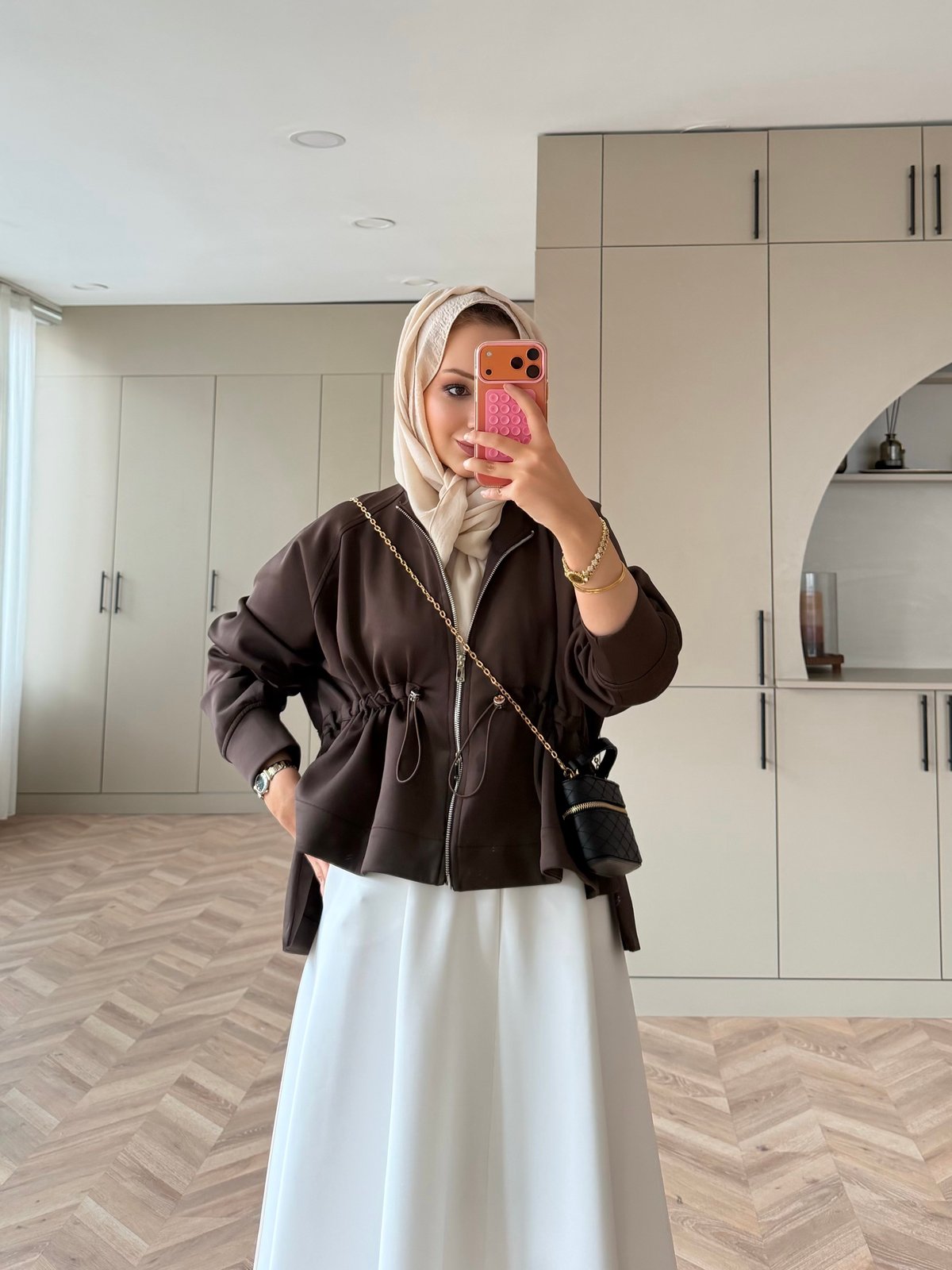 Lioli Beli Büzgülü Ceket Kahve (160004)