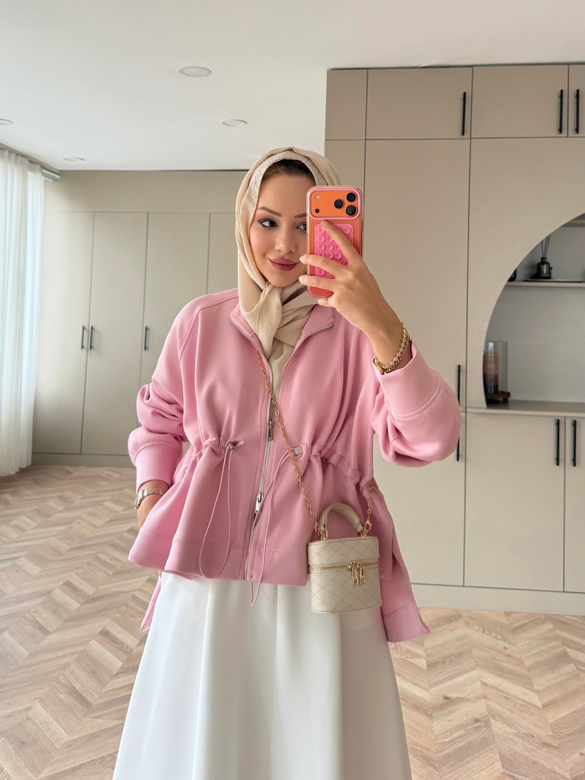 Lioli Beli Büzgülü Ceket Pembe (160004)