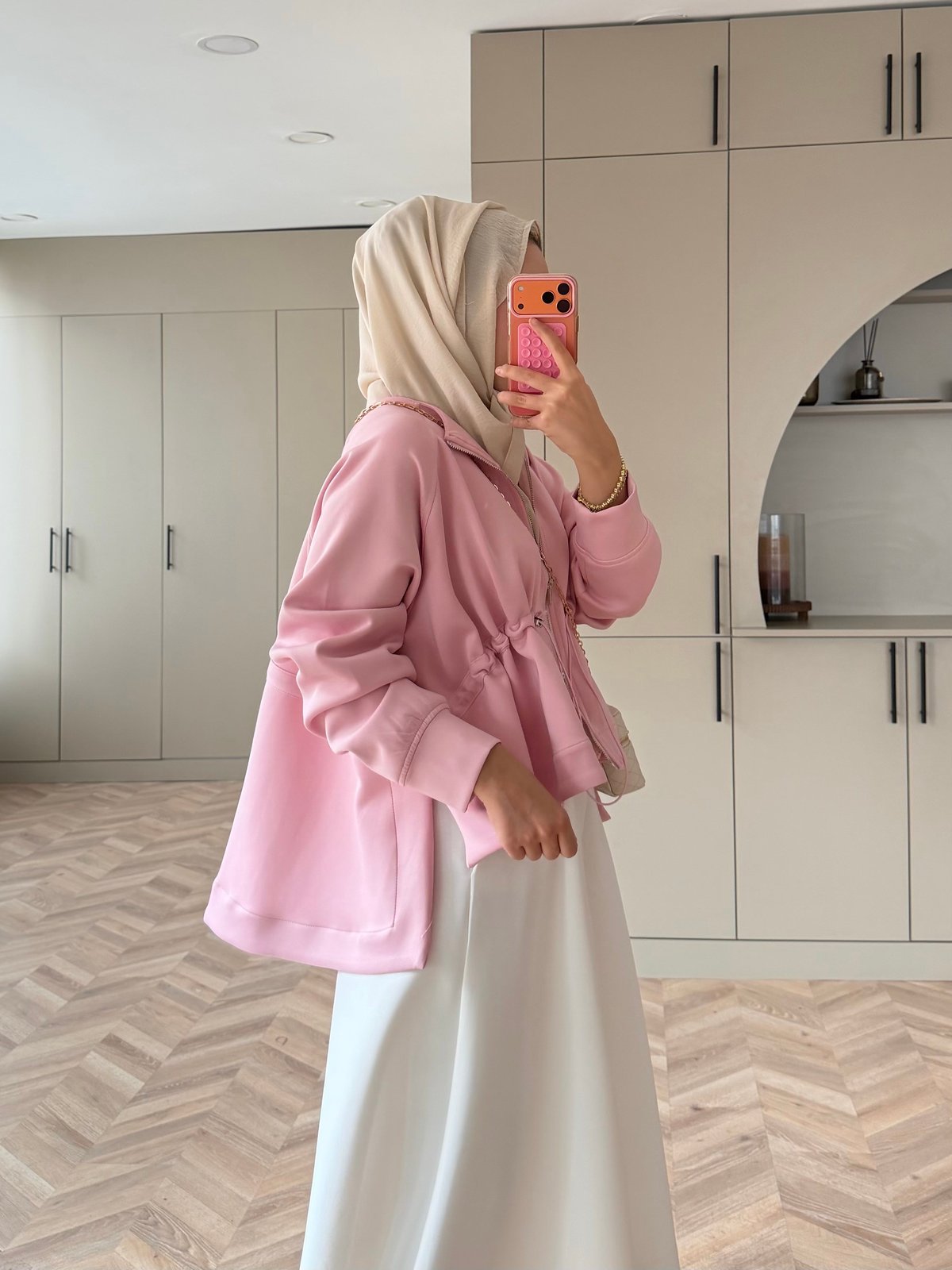 Lioli Beli Büzgülü Ceket Pembe (160004)