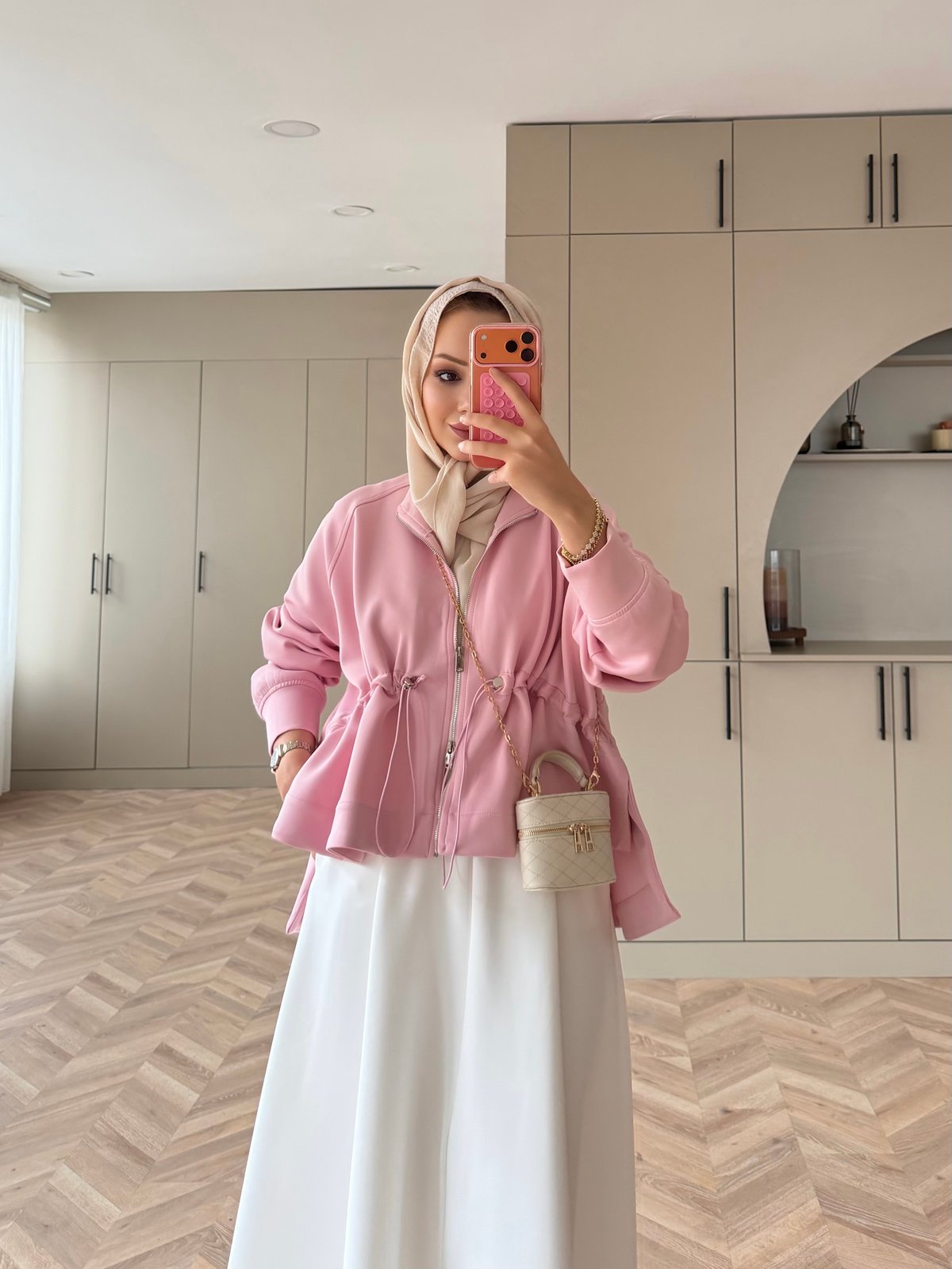 Lioli Beli Büzgülü Ceket Pembe (160004)