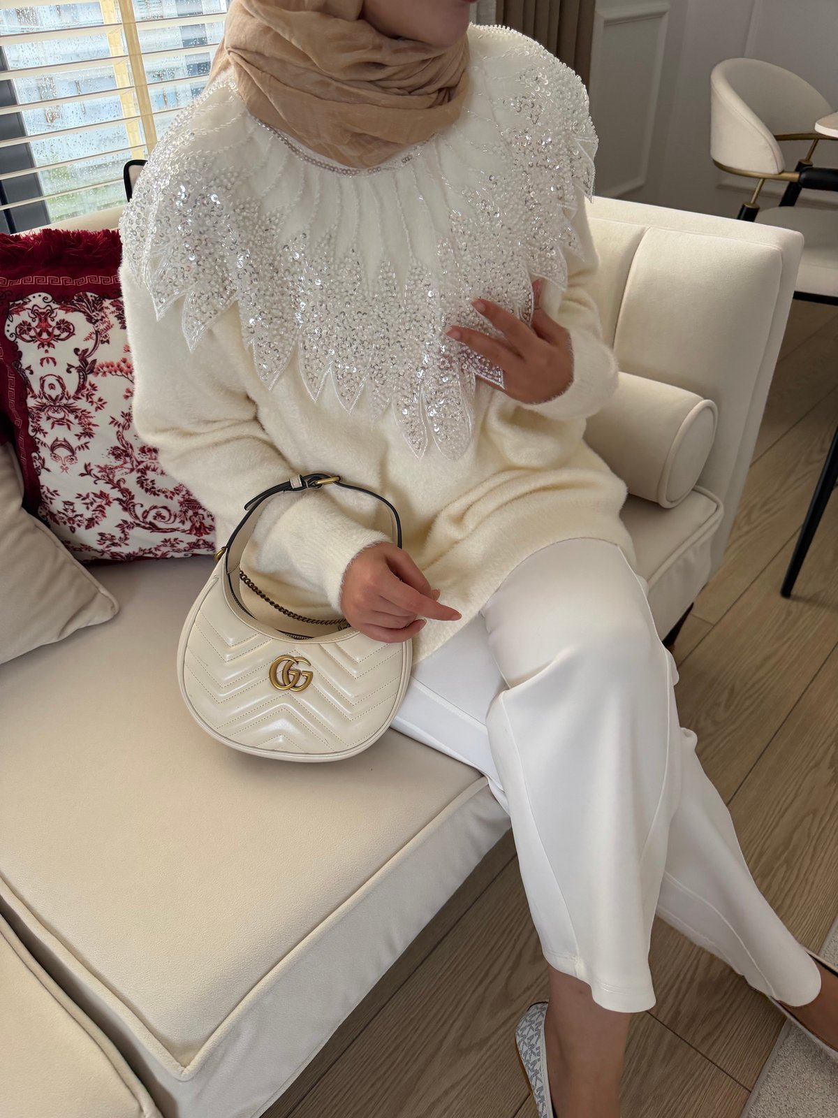 Liza İşlemeli Angora Kazak Mürdüm (2650)