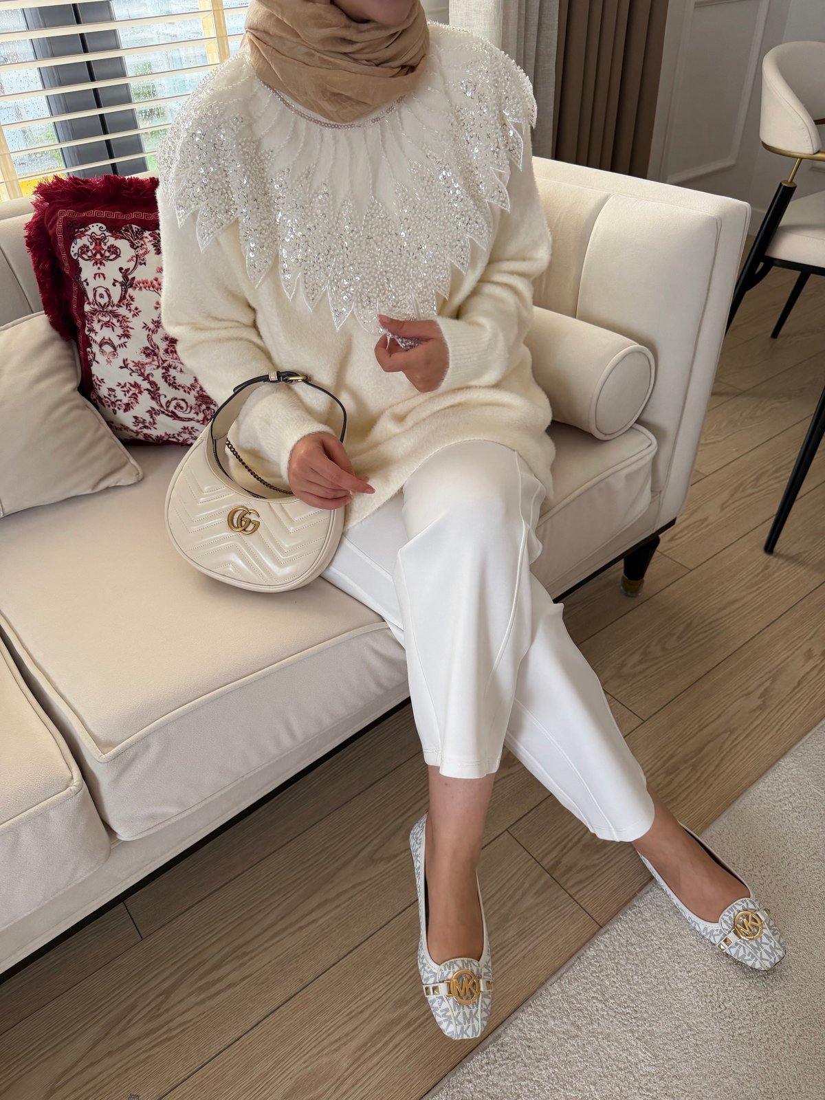 Liza İşlemeli Angora Kazak Mürdüm (2650)
