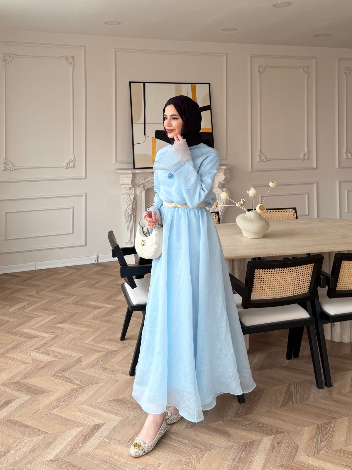 Loly Bağlamalı Etekli Takım Bebe Mavi (3367)