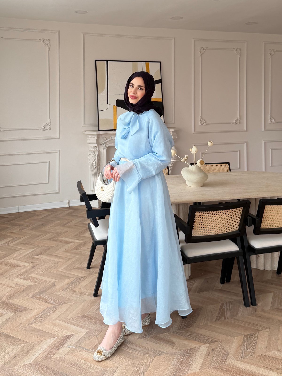 Loly Bağlamalı Etekli Takım Bebe Mavi (3367)