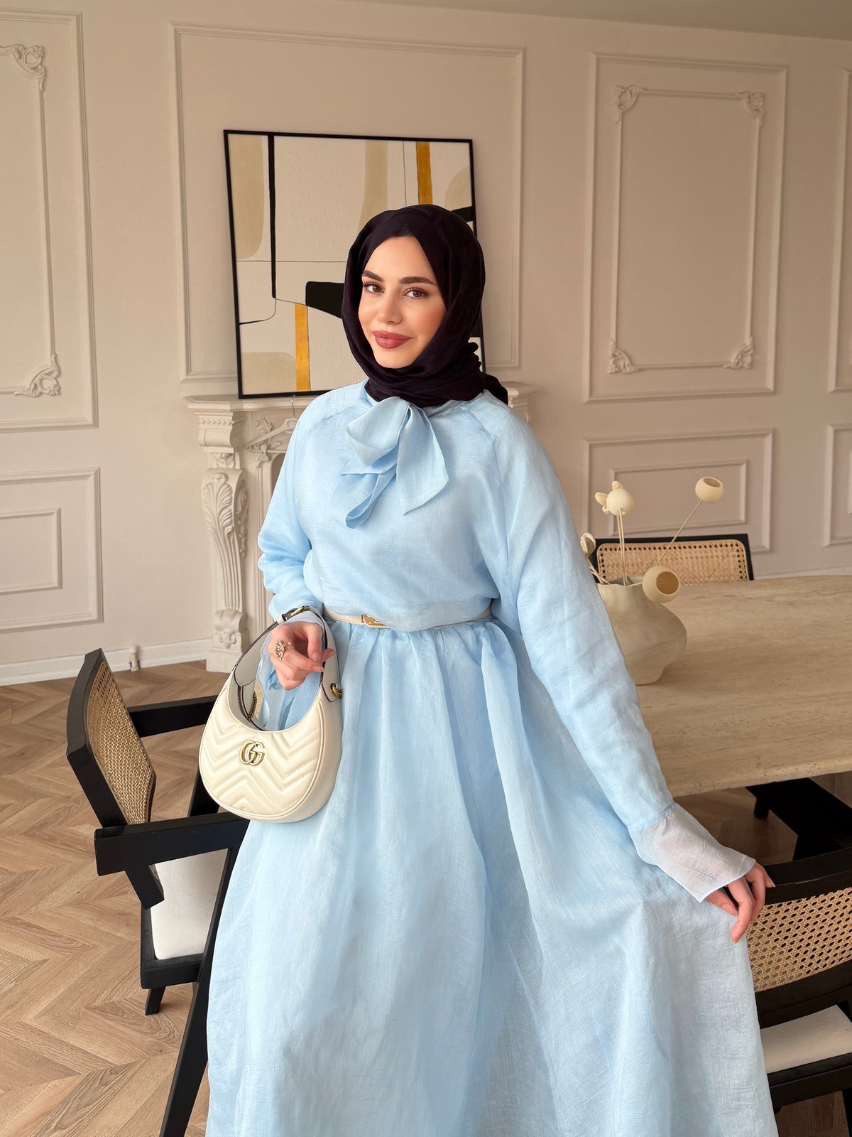 Loly Bağlamalı Etekli Takım Bebe Mavi (3367)