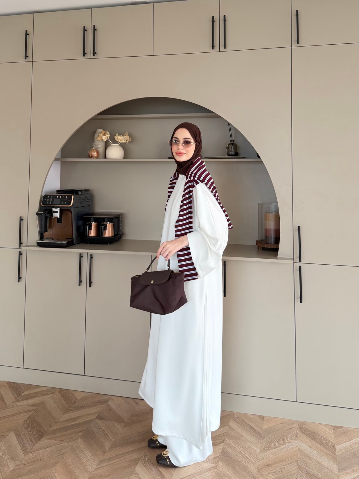 Louchy Oysh Yırtmaçlı Pantolonlu Takım Beyaz (8083)