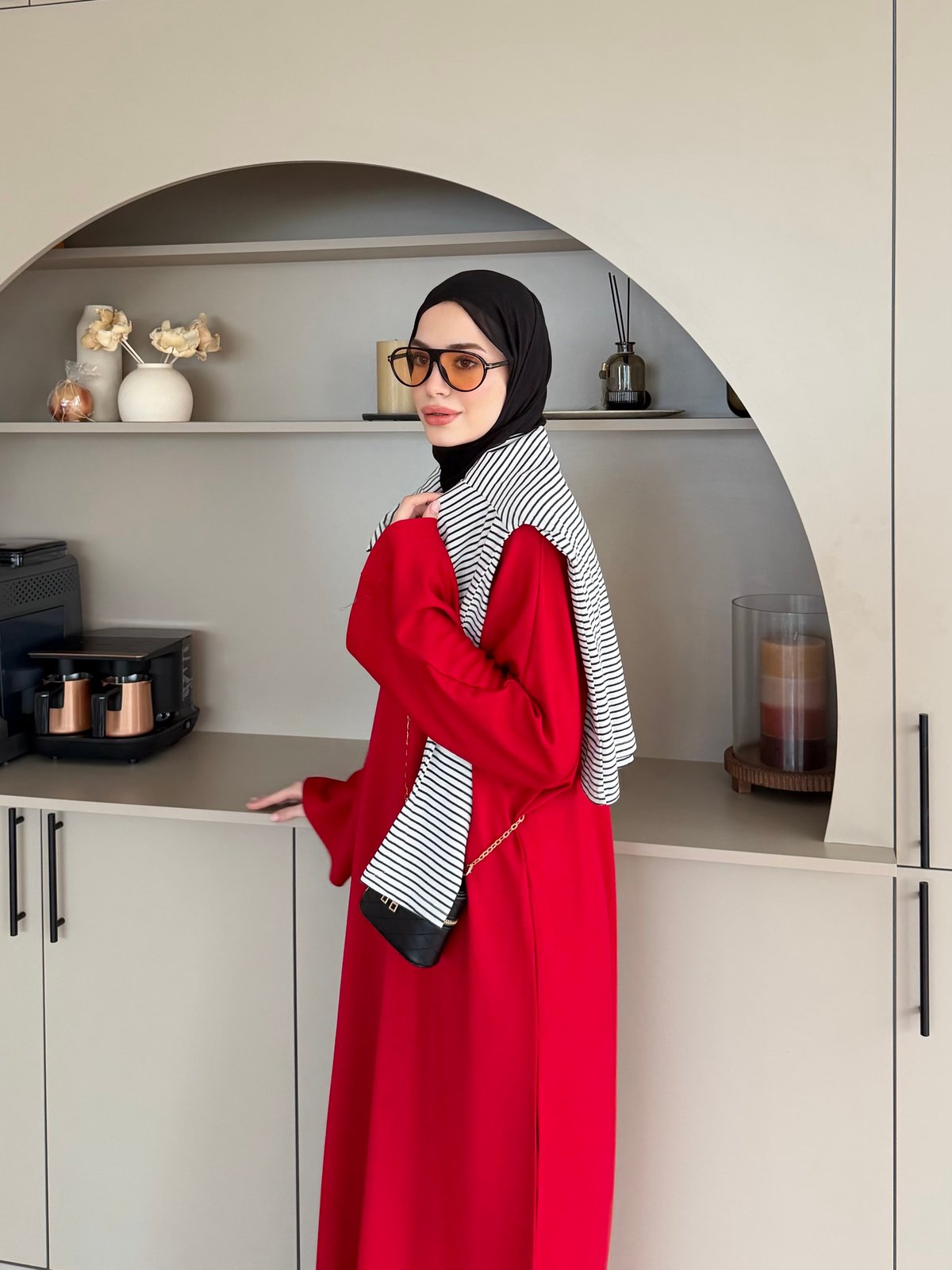 Louchy Yırtmaçlı Pantolonlu Takım Kırmızı (8083)