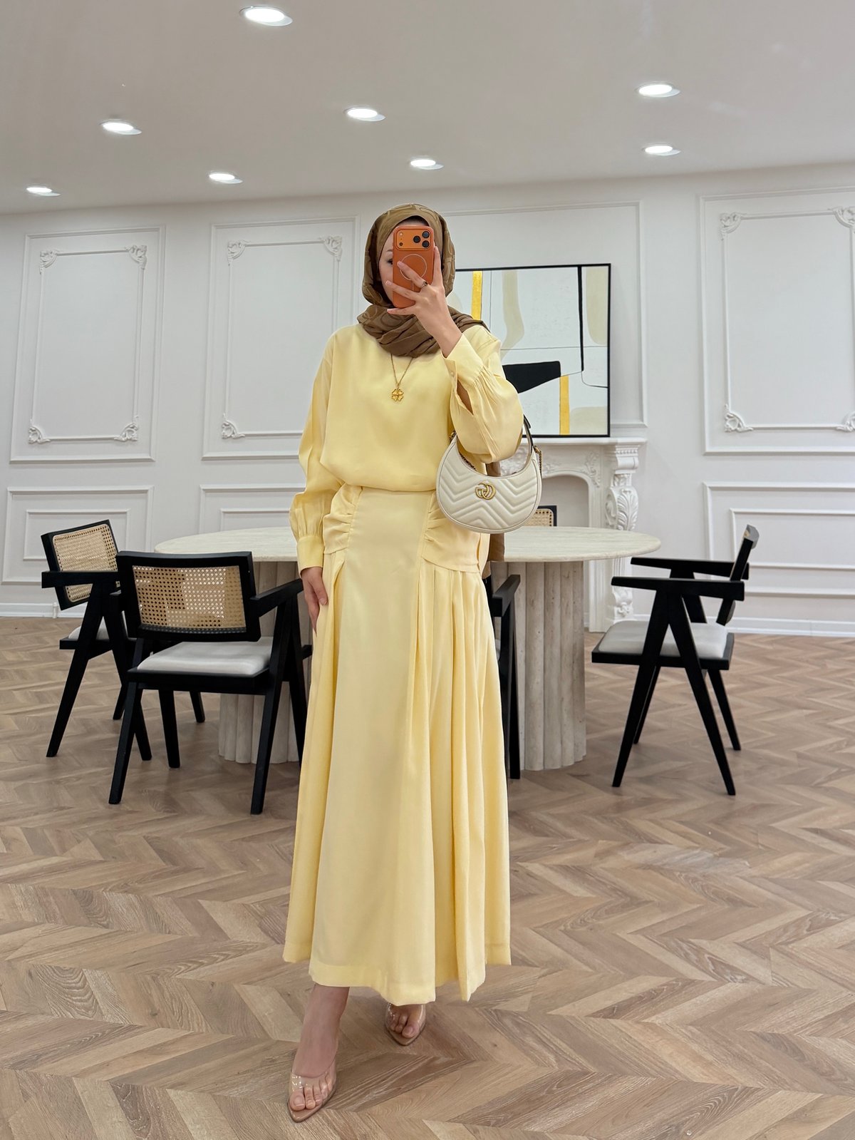 Lulus Modal Etekli Takım ButterYellow (5732)