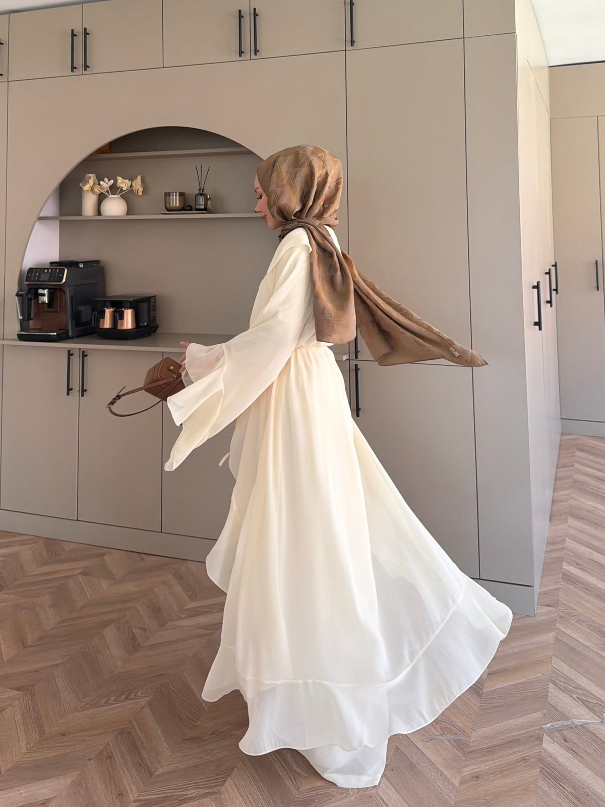 Lumira Abaya Pantolonlu Takım Sarı (8578)