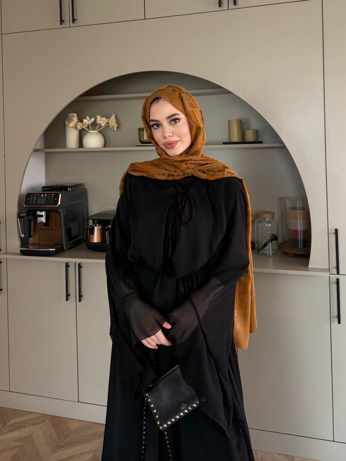 Lumira Abaya Pantolonlu Takım Siyah (8578)