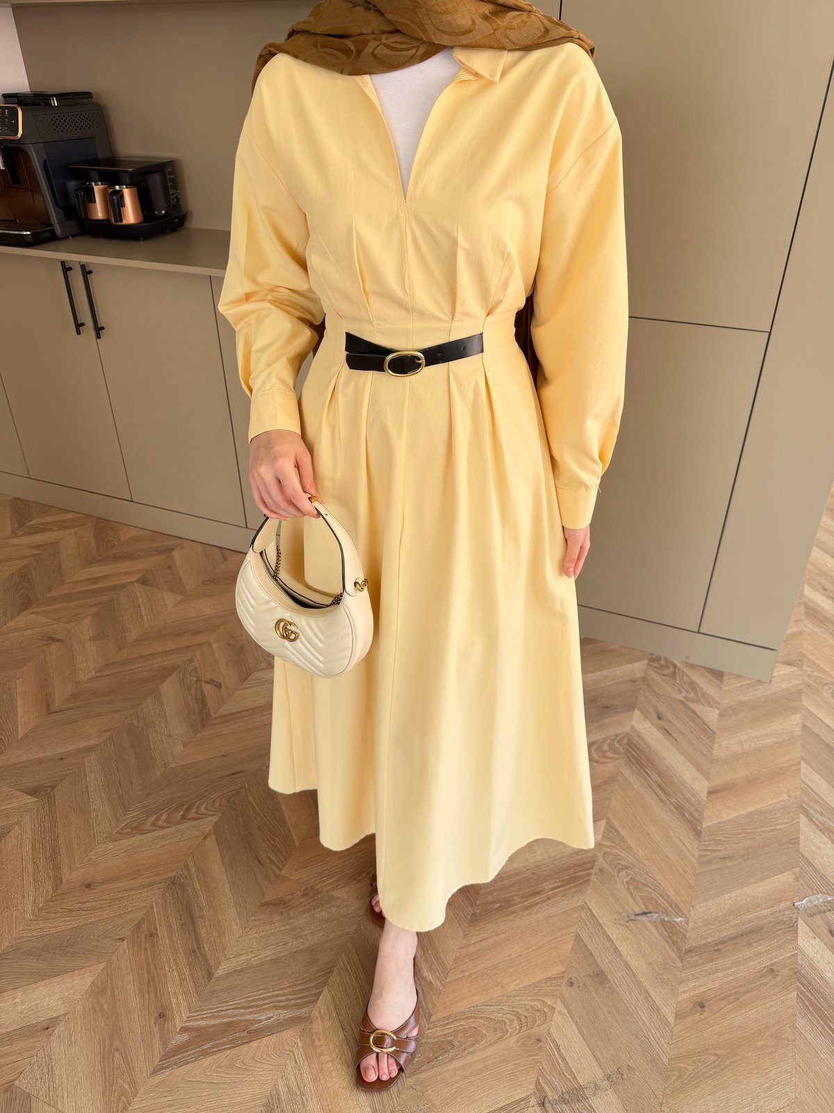 Lunelle Kemerli Elbise ButtterYellow (4508)