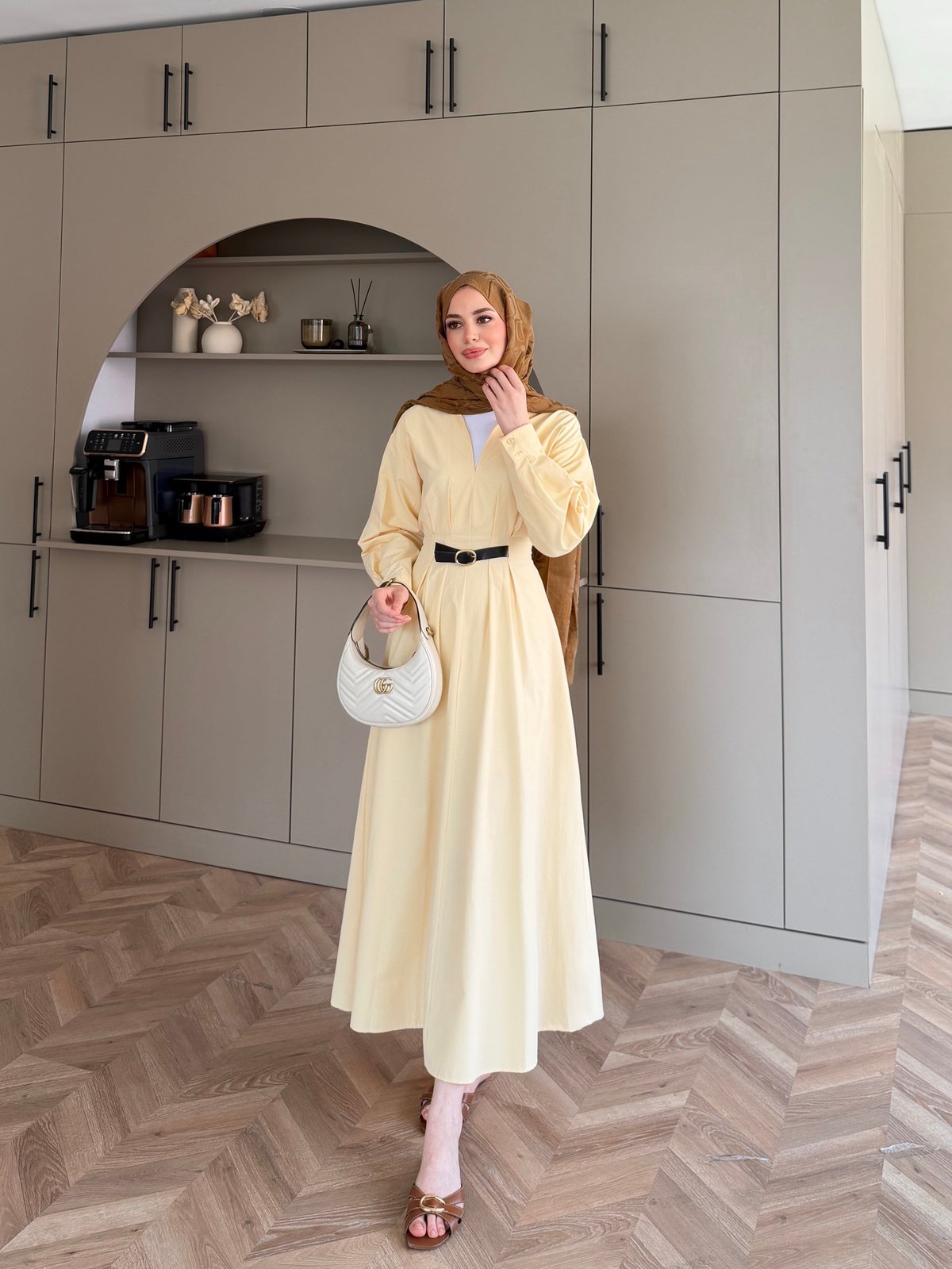 Lunelle Kemerli Elbise ButtterYellow (4508)