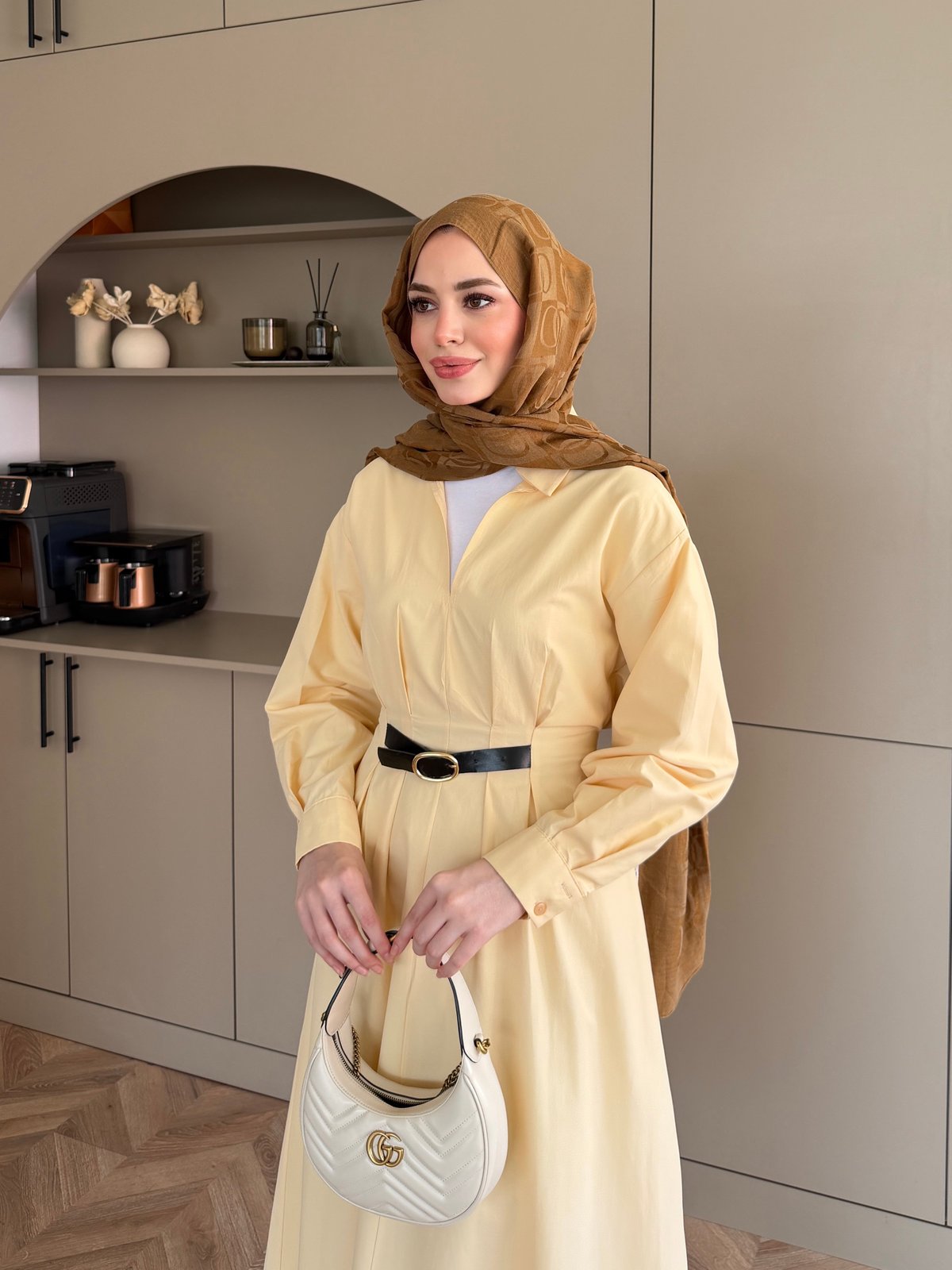 Lunelle Kemerli Elbise ButtterYellow (4508)