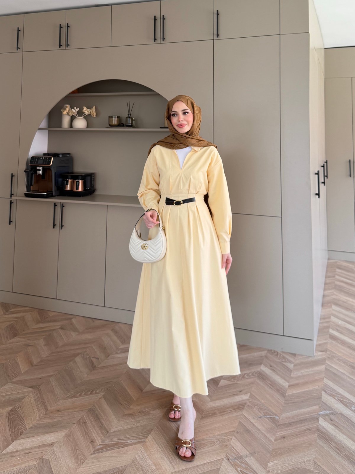 Lunelle Kemerli Elbise ButtterYellow (4508)