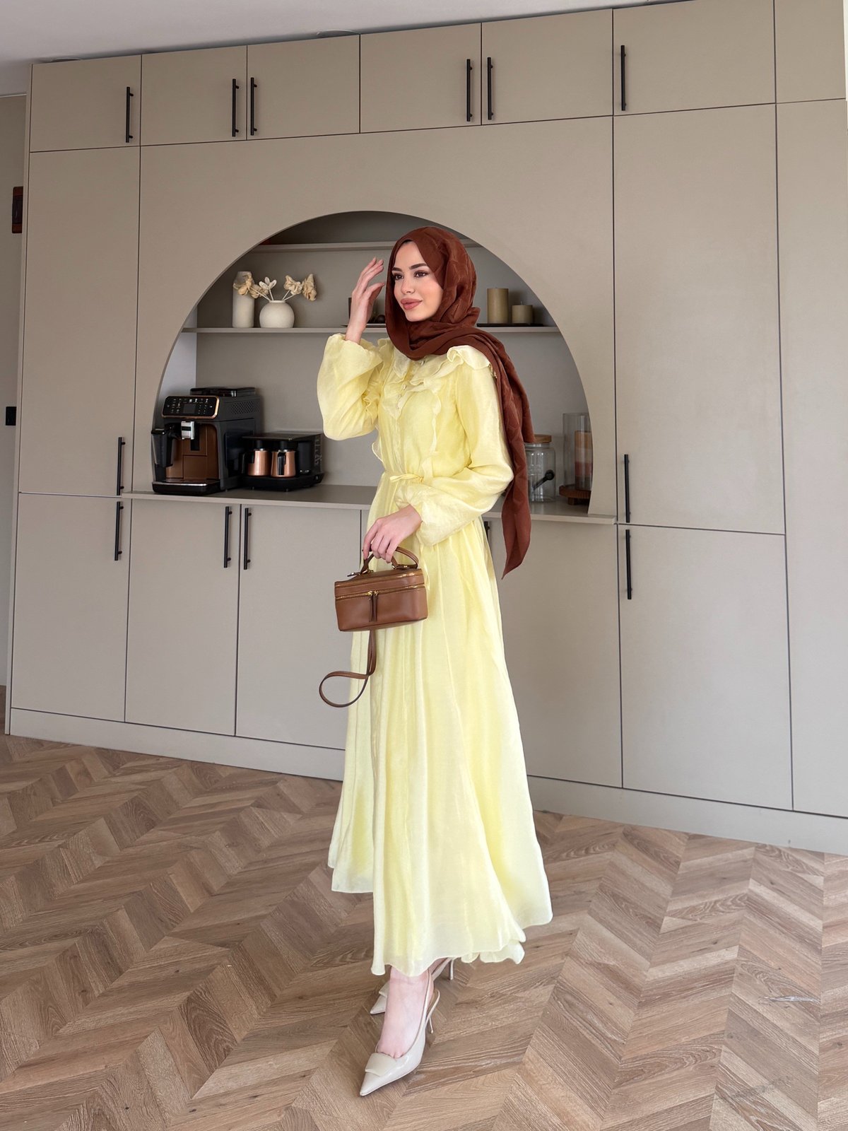 Lushe Fırfır Detaylı Elbise ButterYellow (26169)