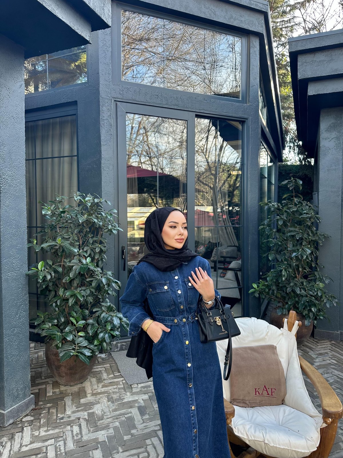 Mabel Çıtçıtlı Kot Elbise Lacivert (0598)