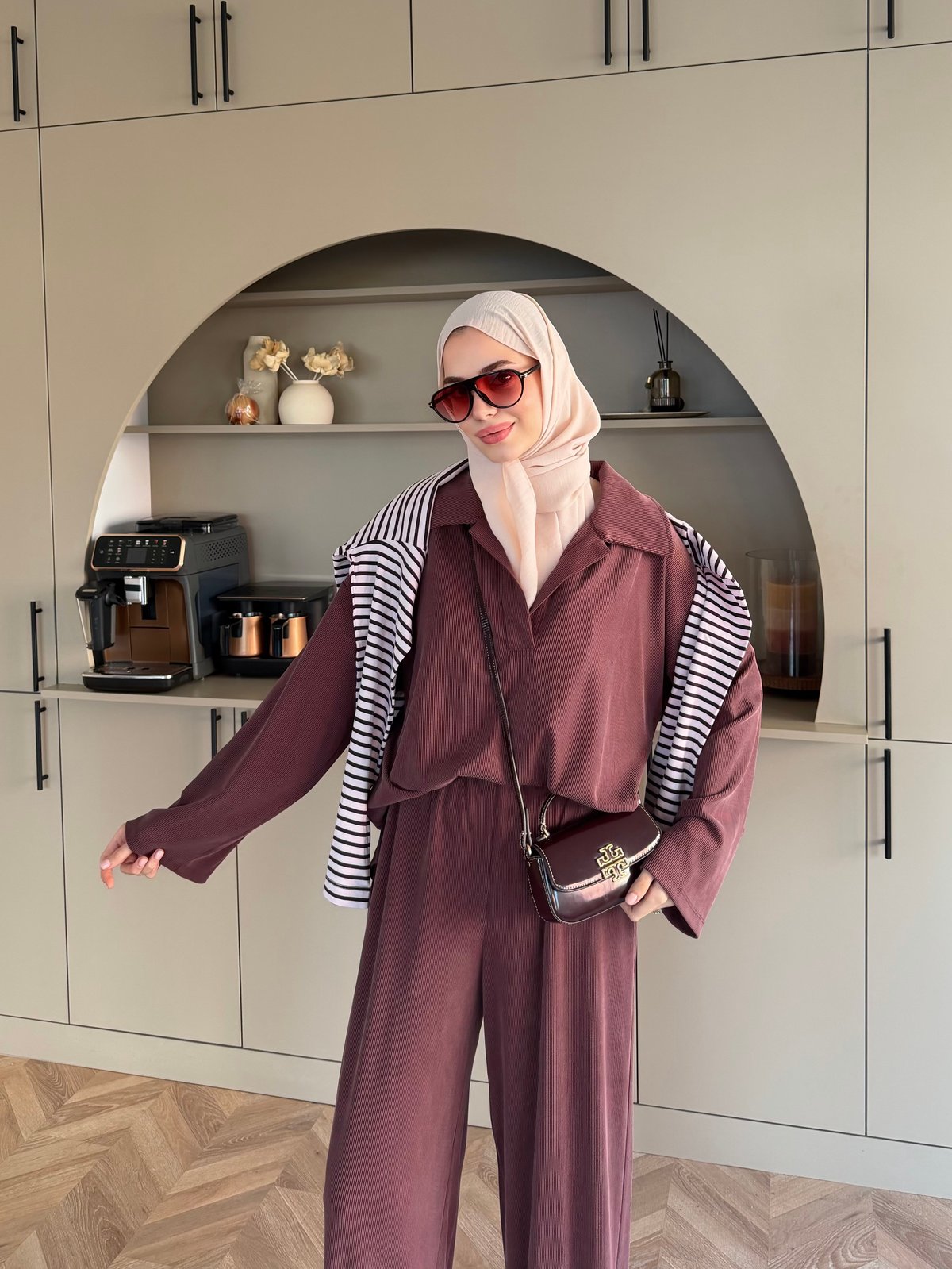 Mantra Polo Yaka Pantolonlu Takım Mürdüm (4593)