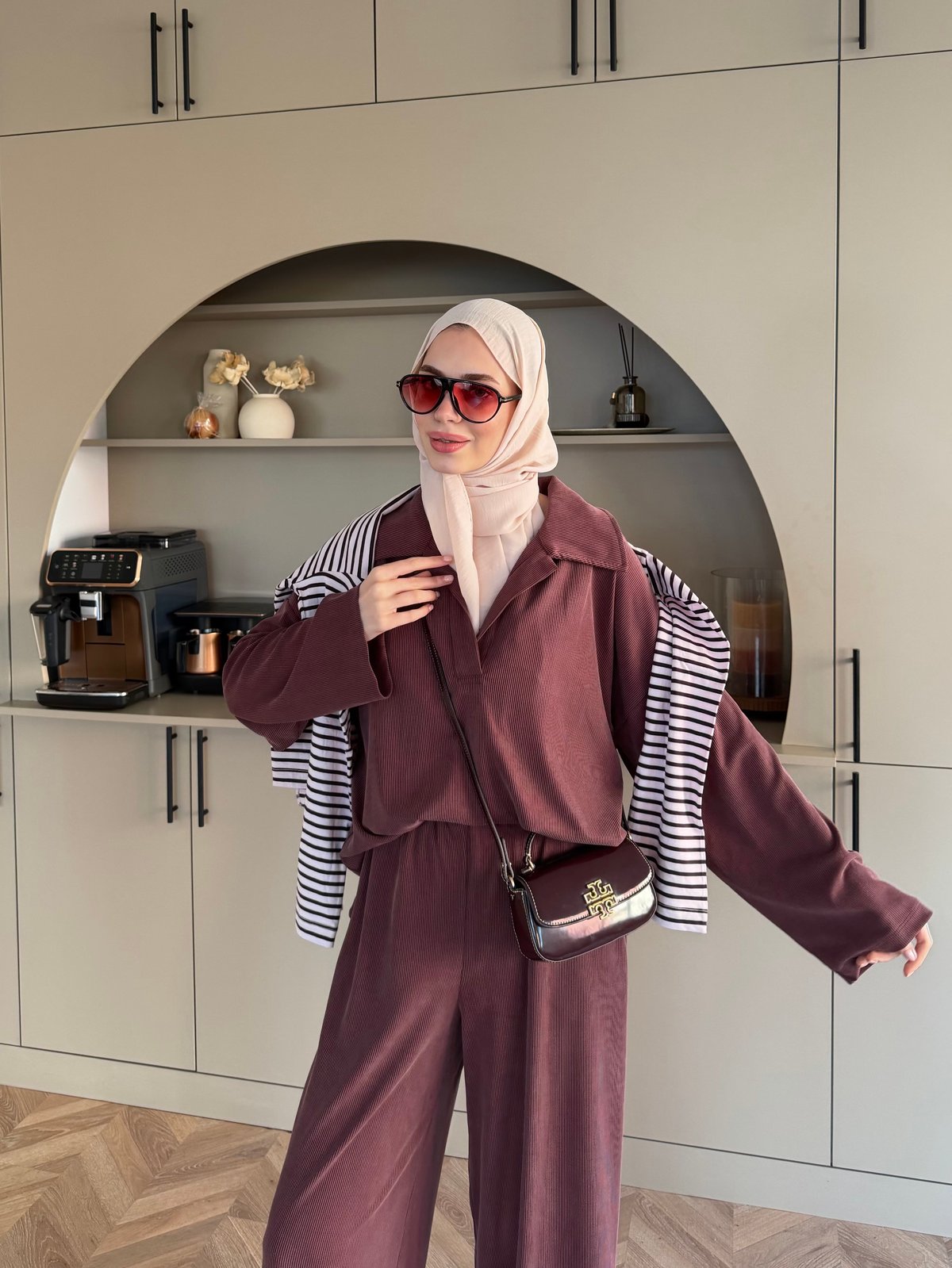 Mantra Polo Yaka Pantolonlu Takım Mürdüm (4593)