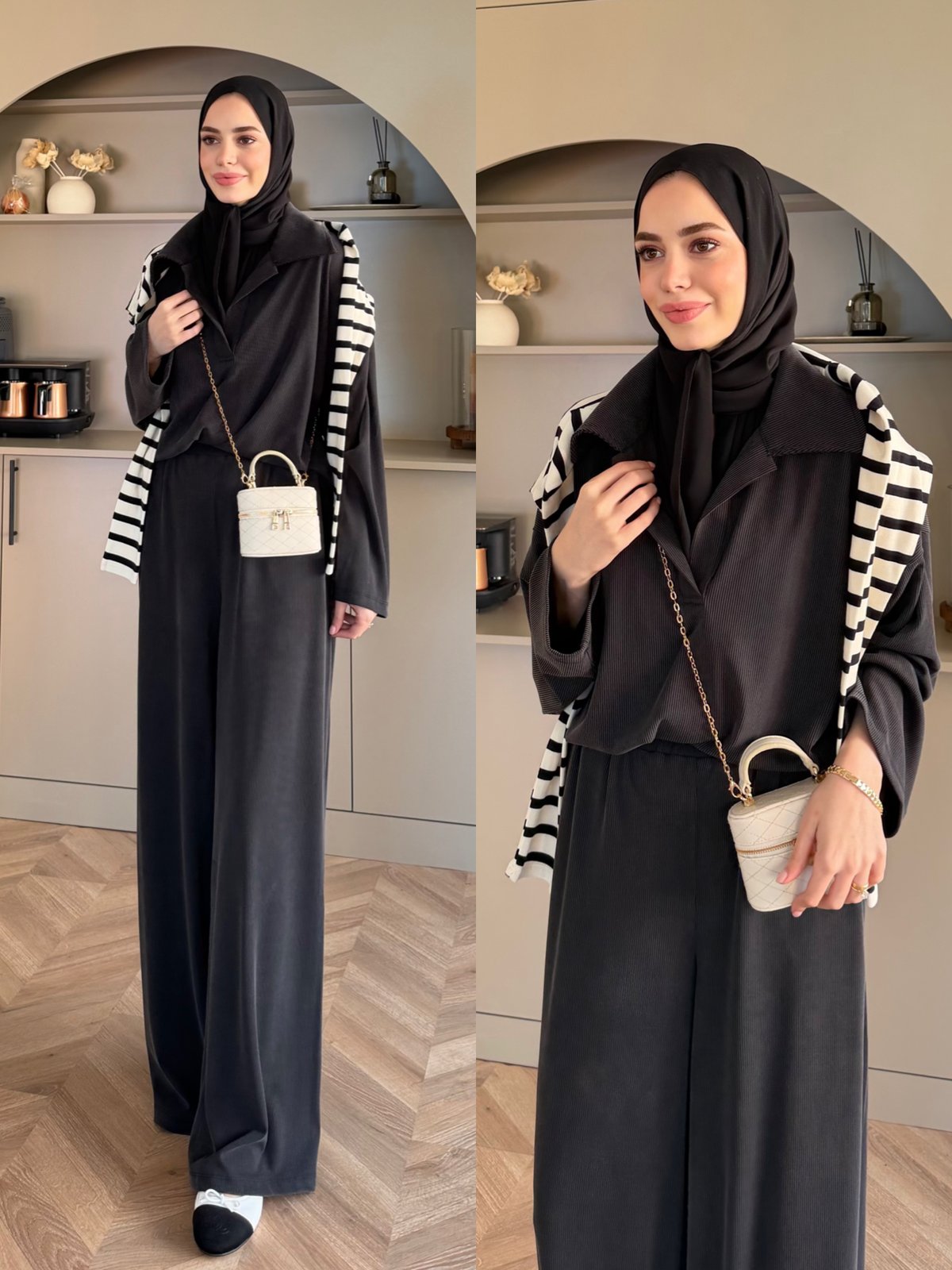 Mantra Polo Yaka Pantolonlu Takım Siyah (4593)