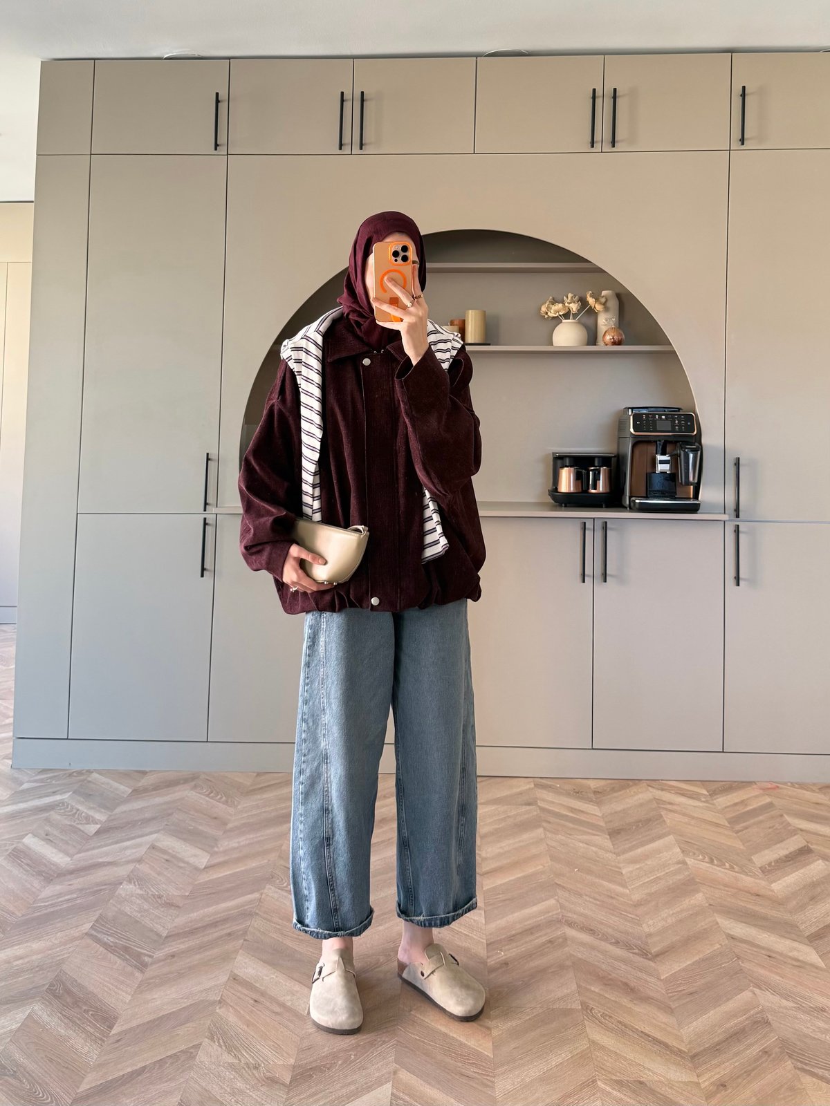 Liray Kadife Bomber Ceket Bordo (4563)