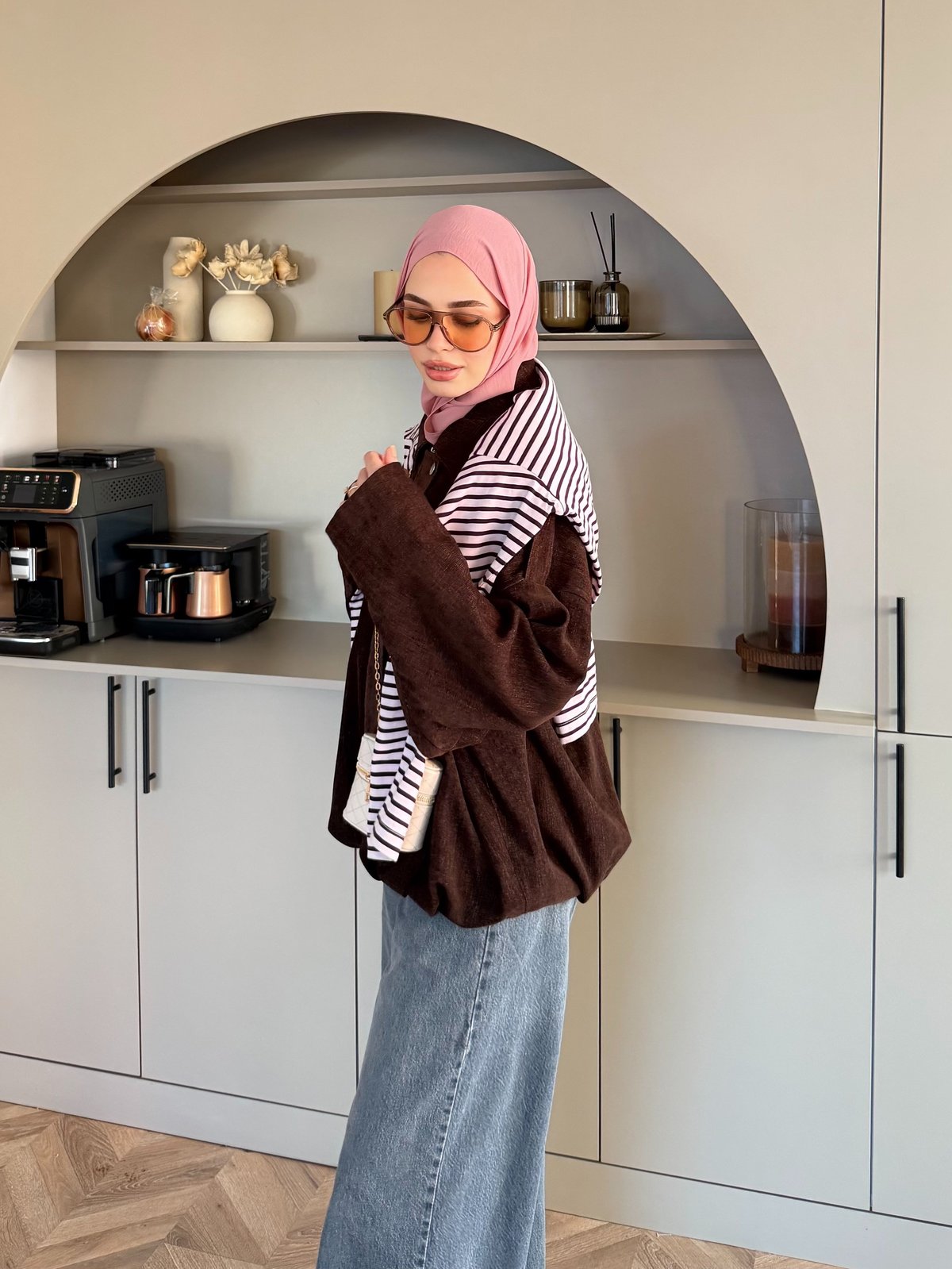 Maren Kadife Bomber Ceket Kahve (4563)