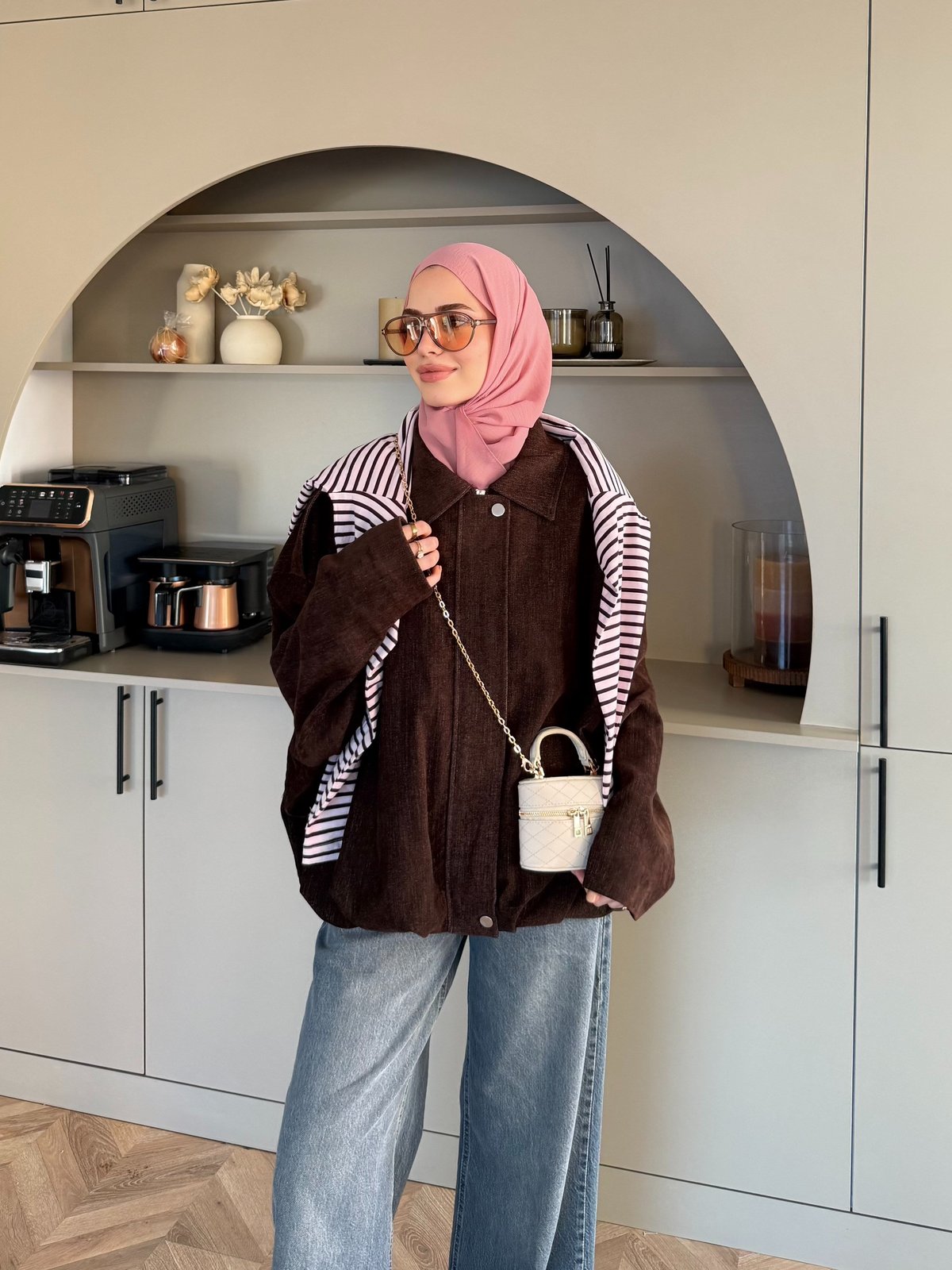 Maren Kadife Bomber Ceket Kahve (4563)