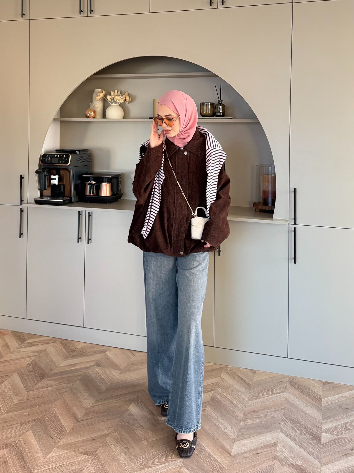 Maren Kadife Bomber Ceket Kahve (4563)