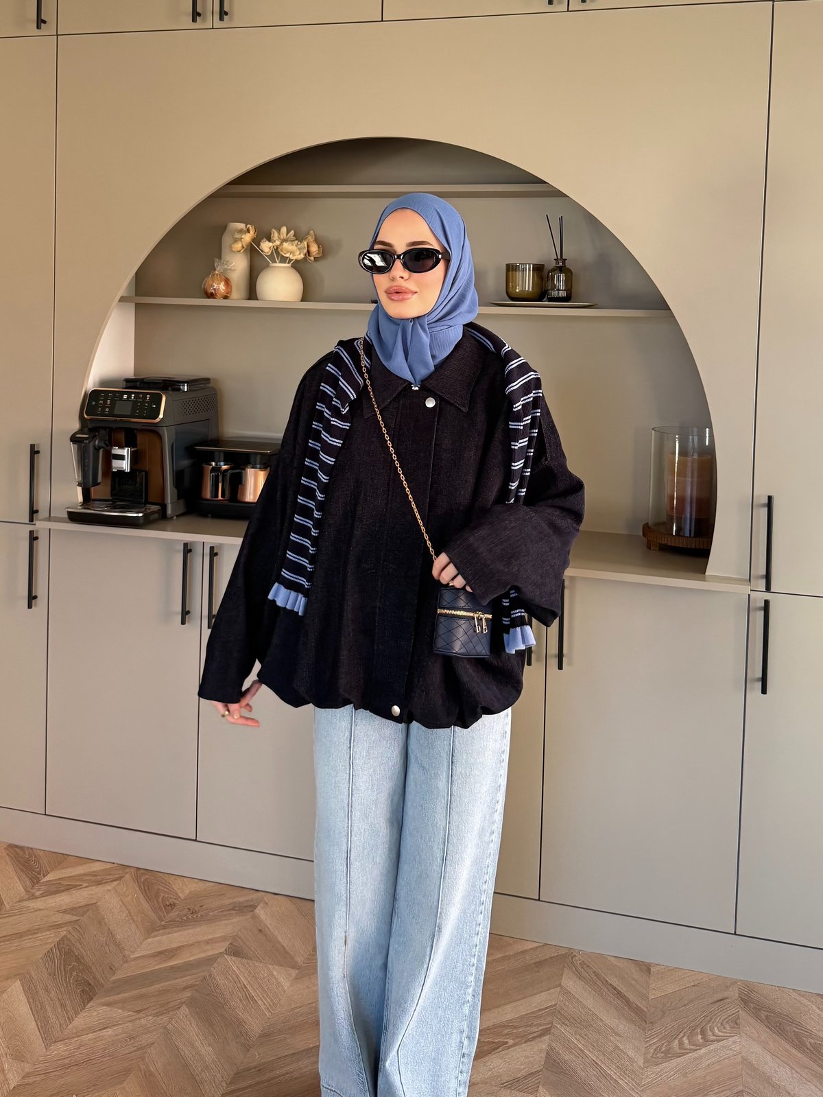 Maren Kadife Bomber Ceket Lacivert(4563)