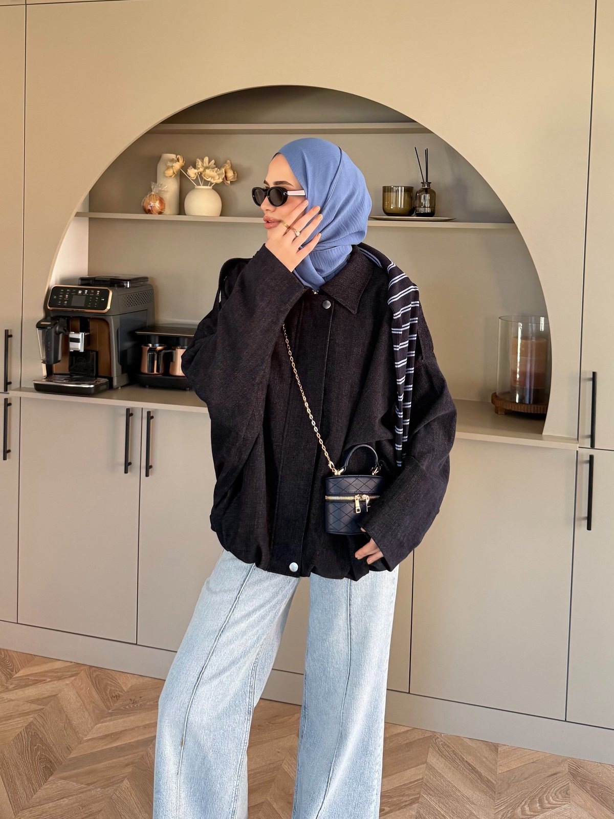 Maren Kadife Bomber Ceket Lacivert(4563)