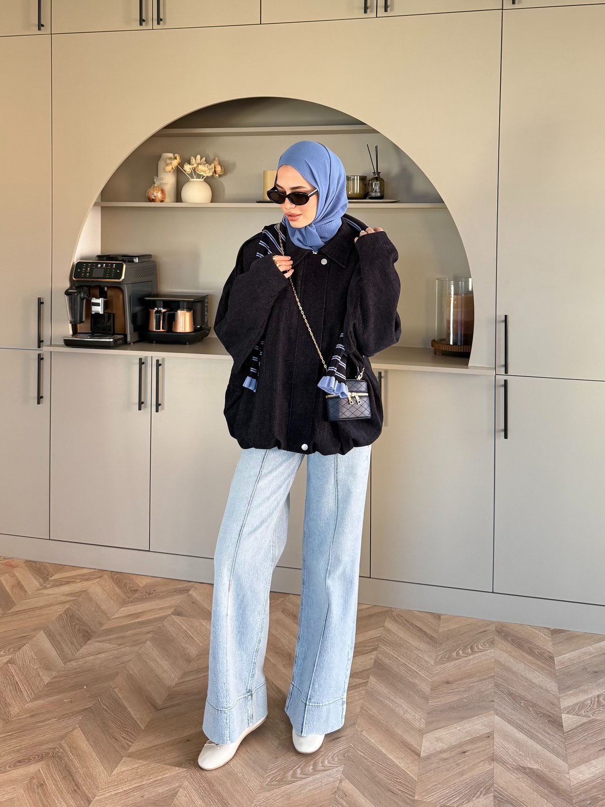 Maren Kadife Bomber Ceket Lacivert(4563)