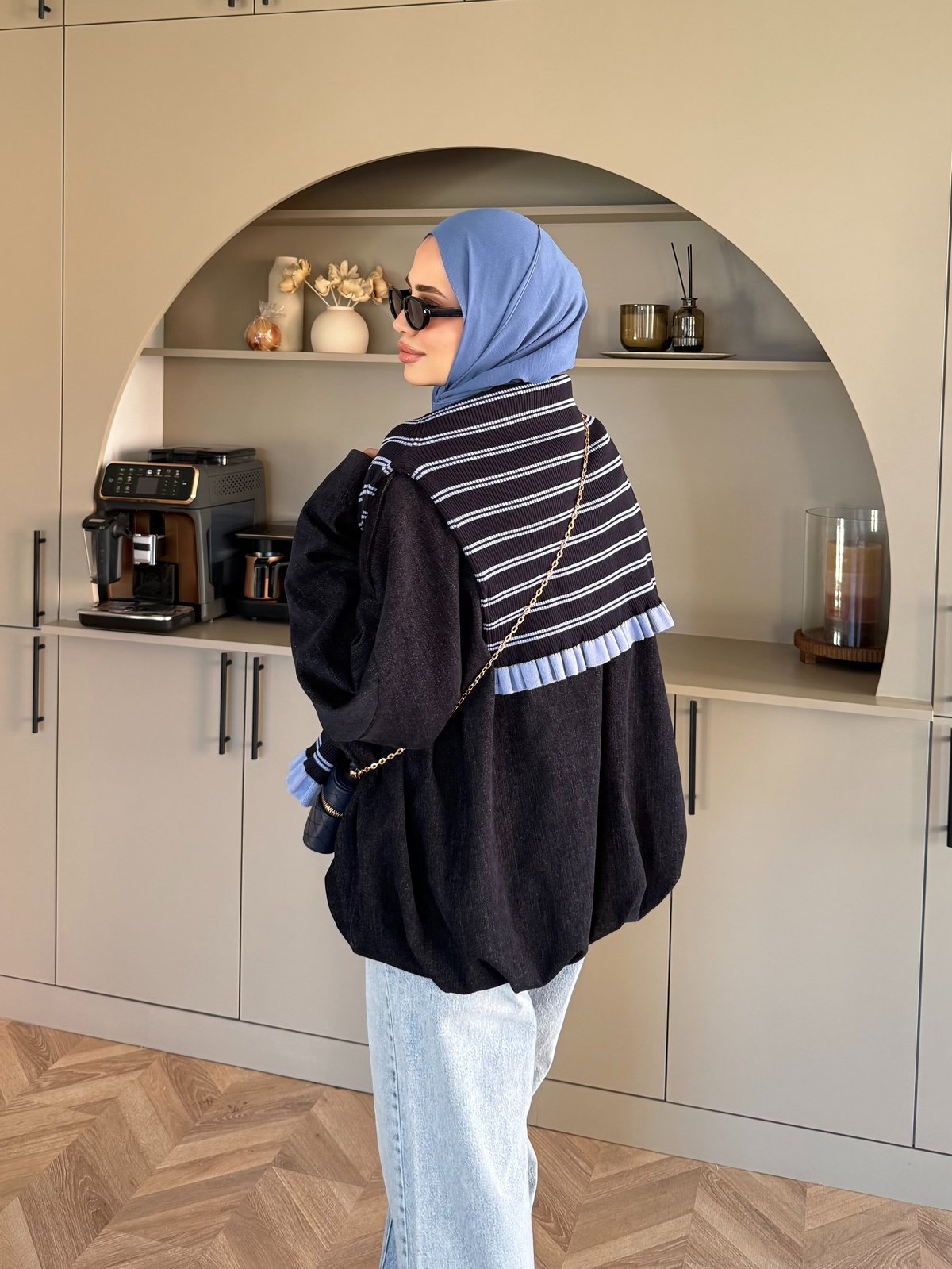 Maren Kadife Bomber Ceket Lacivert(4563)