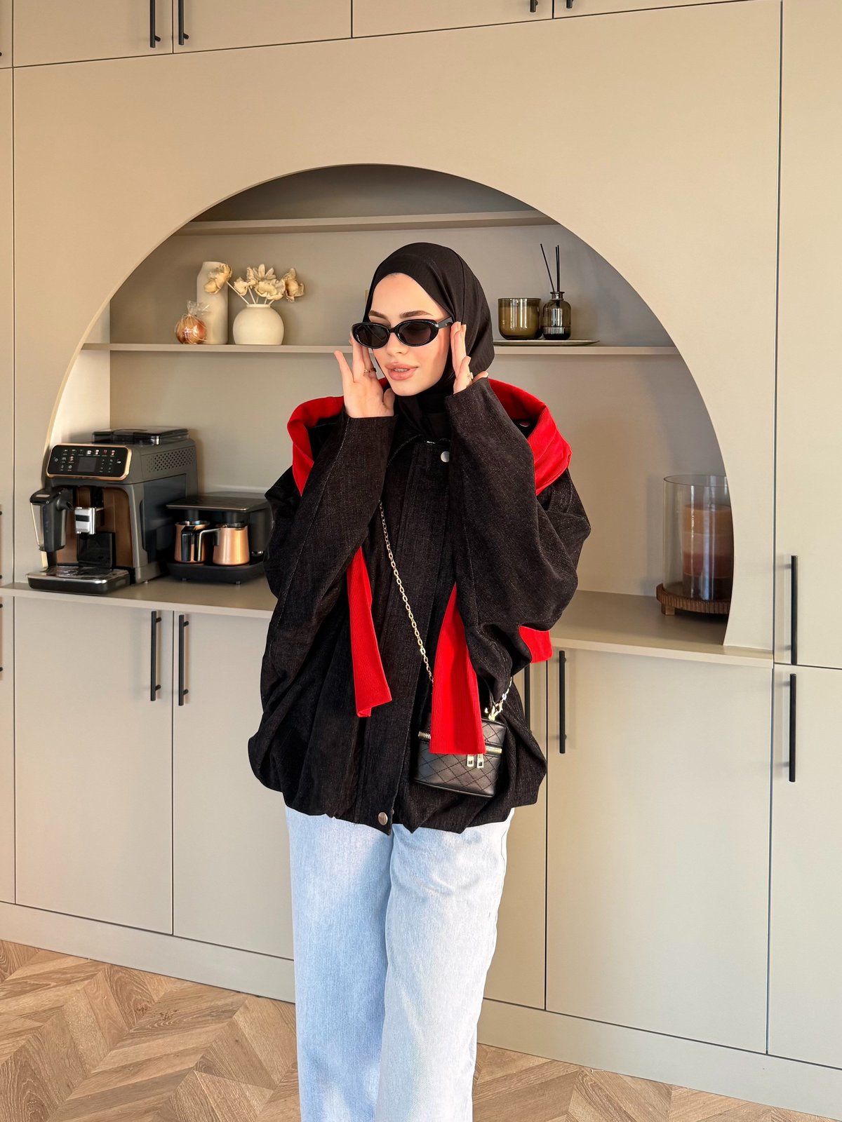 Maren Kadife Bomber Ceket Siyah (4563)