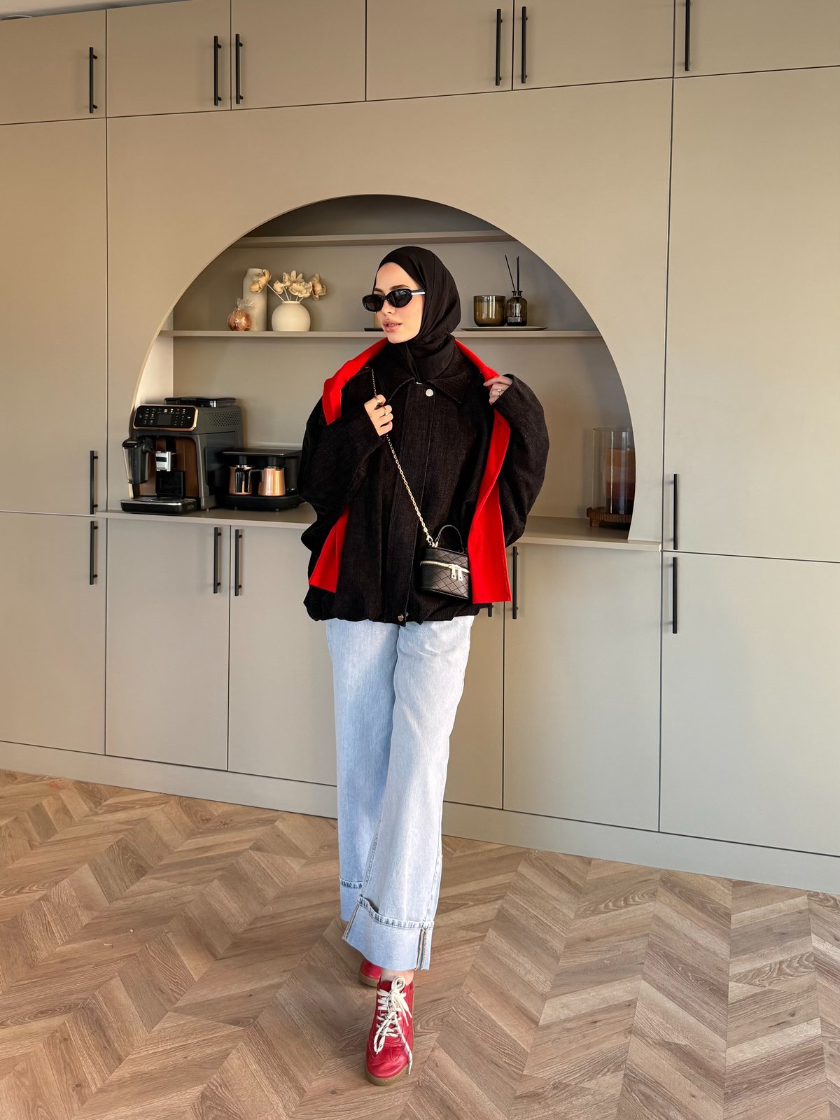 Maren Kadife Bomber Ceket Siyah (4563)