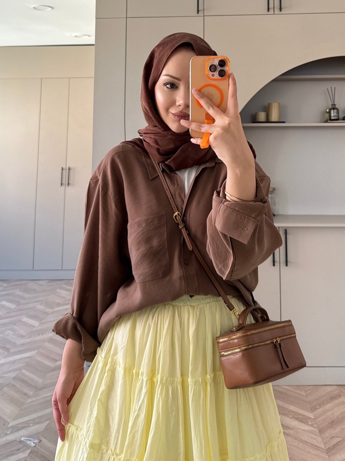 Maris Tensel Gömlek Kahve (5050)