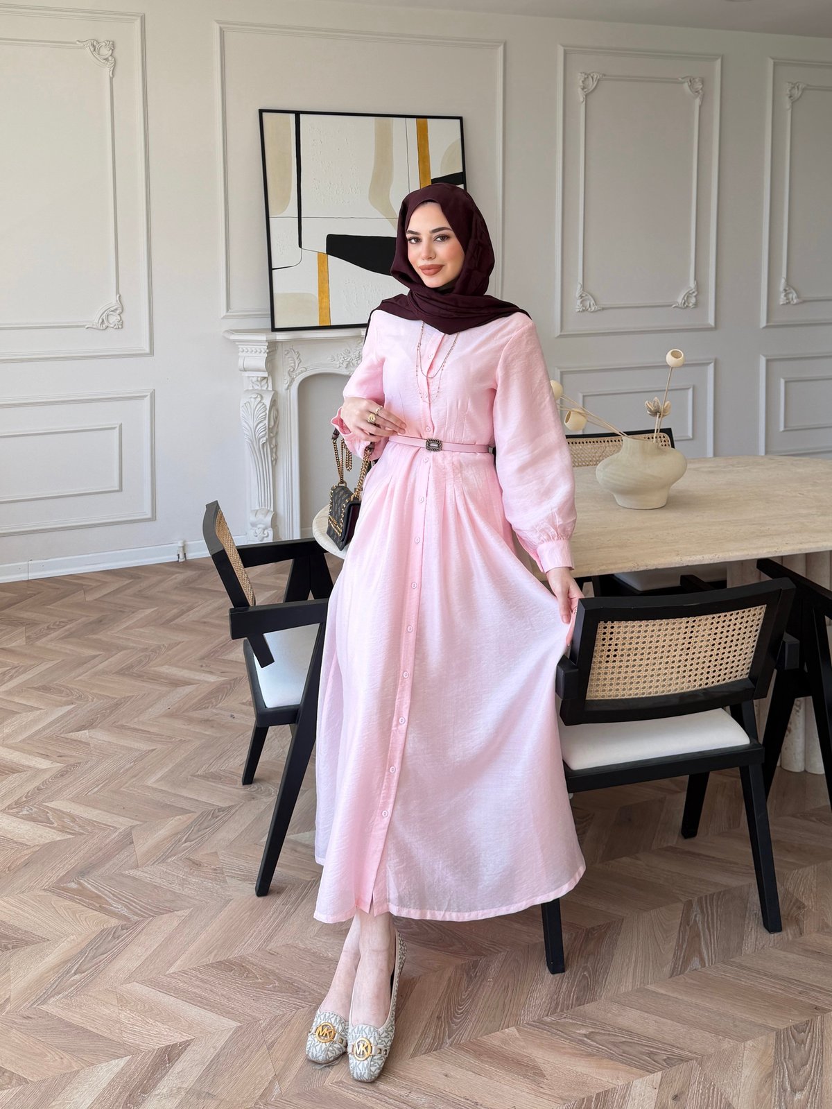 Matthew Kemerli Elbise Pembe (3082)