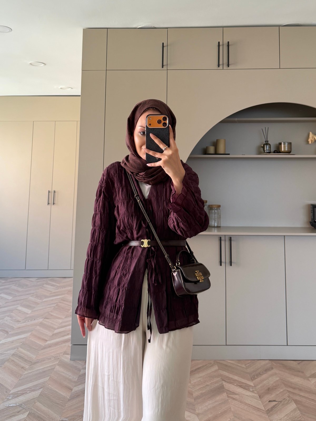 Mela Bürümcük Kimono\Gömlek Bordo (3095)