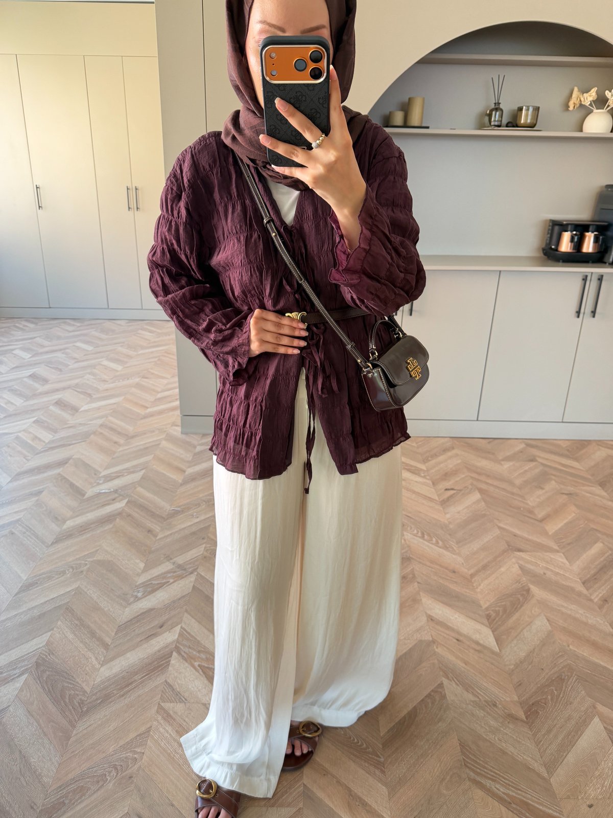 Mela Bürümcük Kimono\Gömlek Bordo (3095)