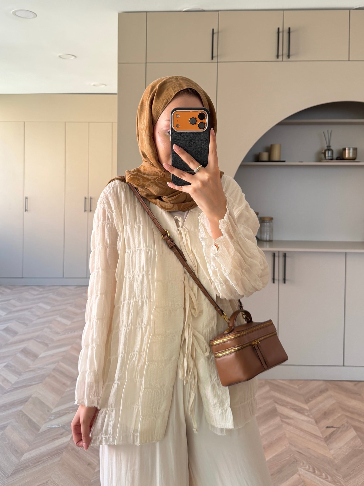 Mela Bürümcük Kimono\Gömlek Ekru (3095)