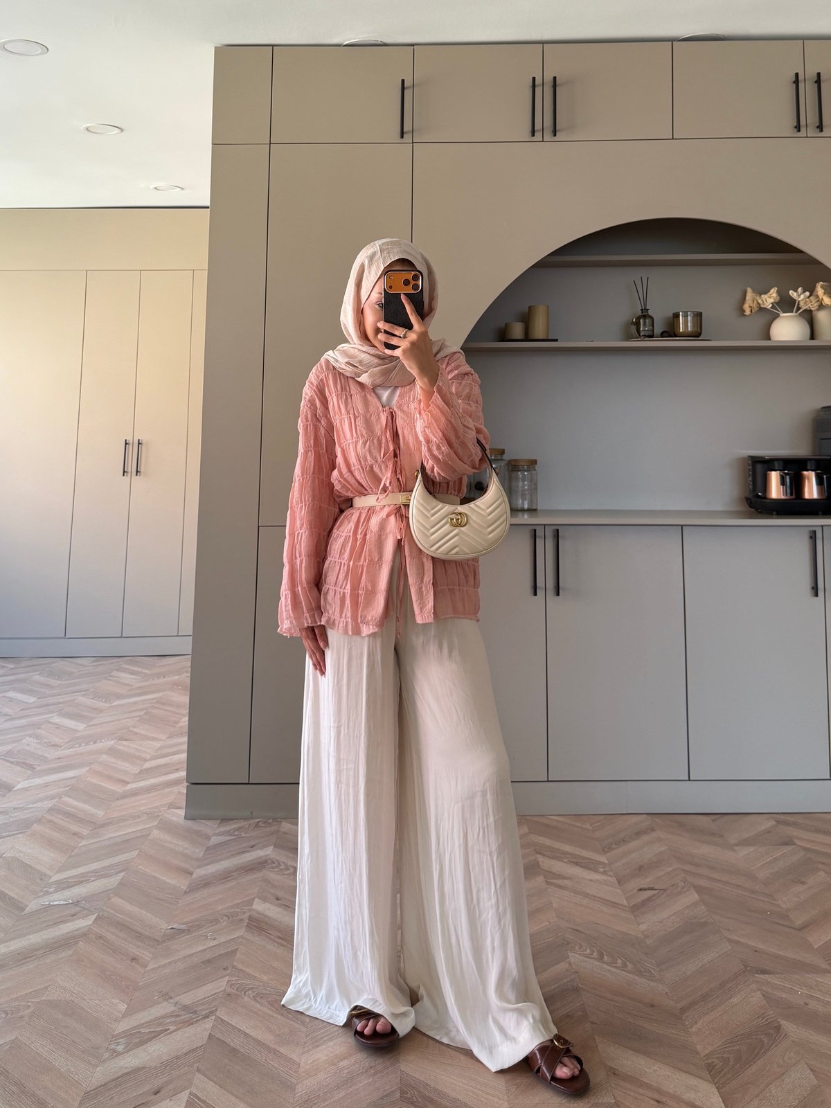 Mela Bürümcük Kimono\Gömlek Pudra (3095)