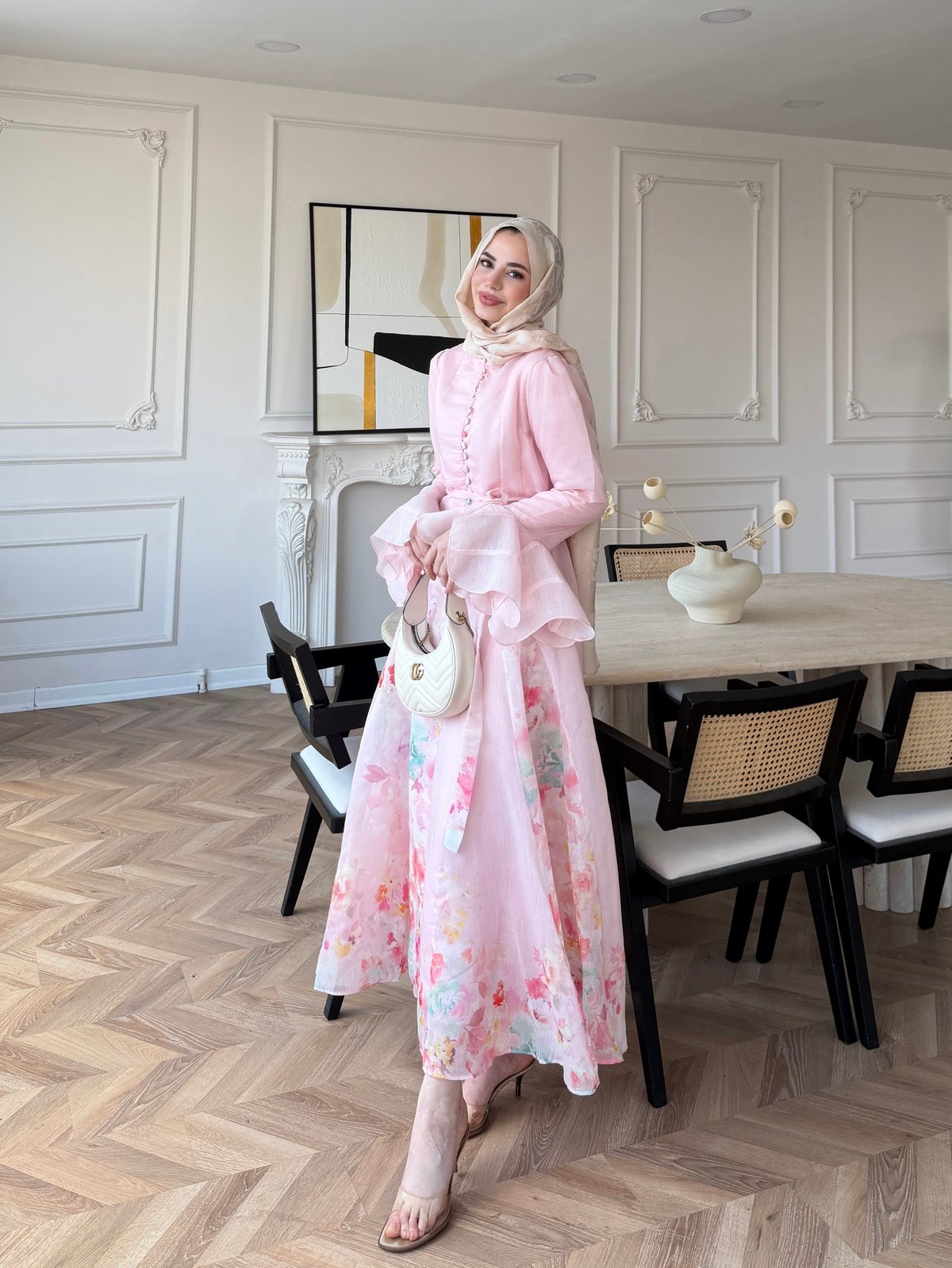 Melis Asimetrik Tül Elbise Pembe (26164)