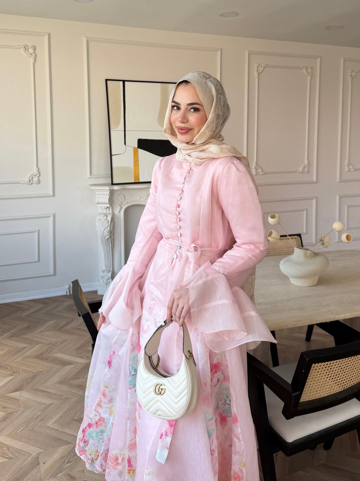 Melis Asimetrik Tül Elbise Pembe (26164)