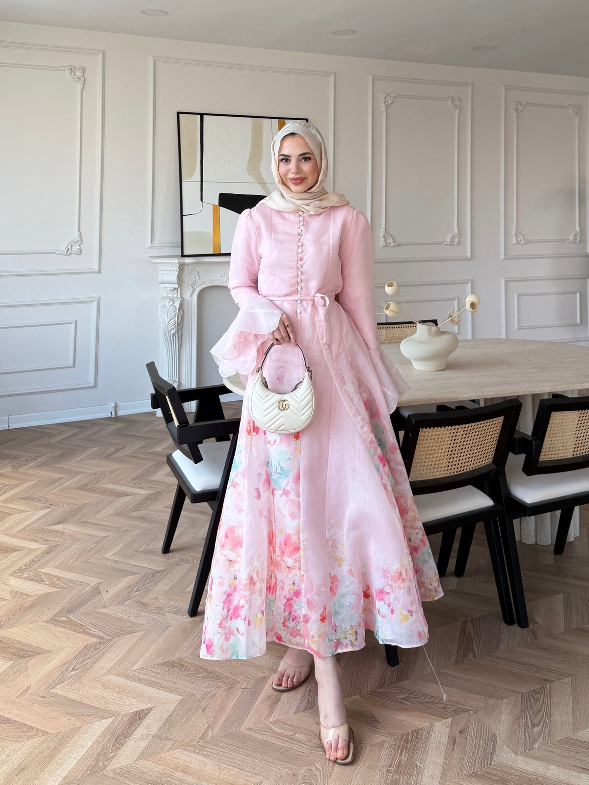 Melis Asimetrik Tül Elbise Pembe (26164)