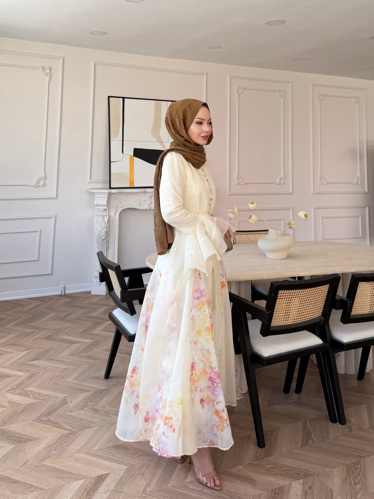 Melis Asimetrik Tül Elbise Sarı (26164)