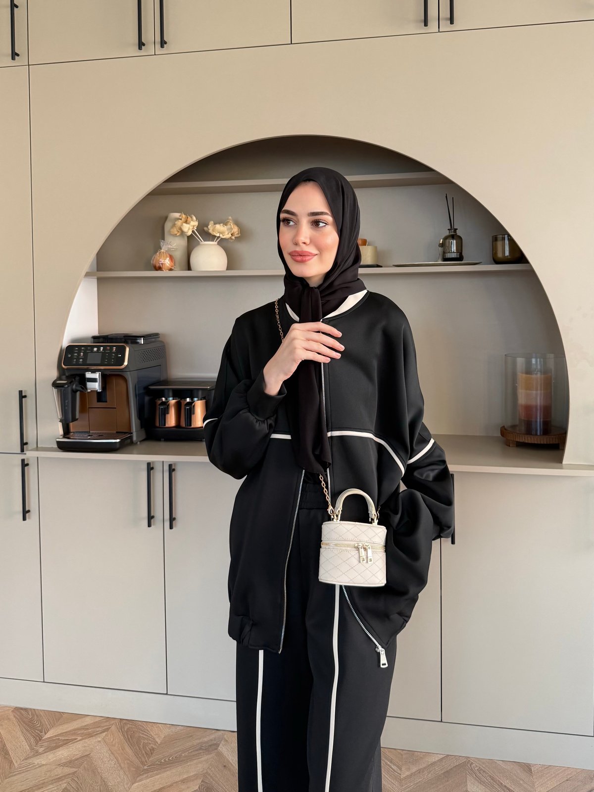 Melora Fermuarlı Eşofman Takım Siyah (4567)