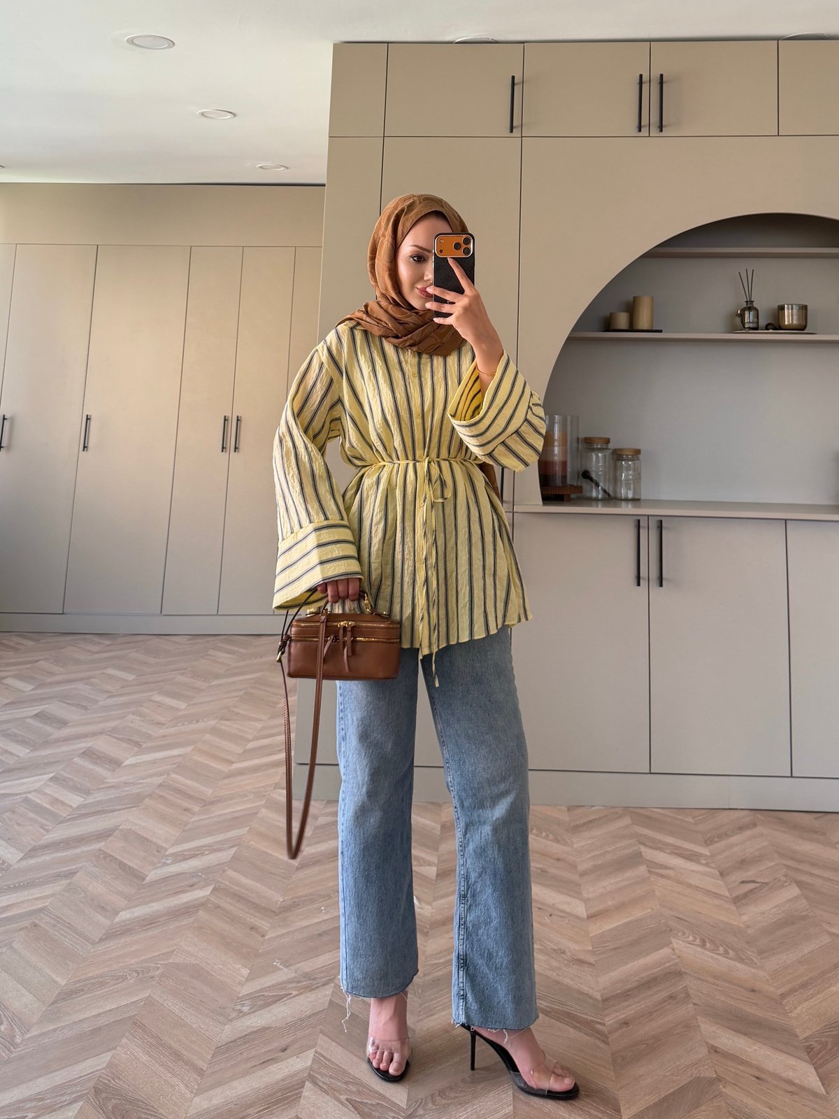 Mina Çizgili Gömlek Butteryellow (4423)