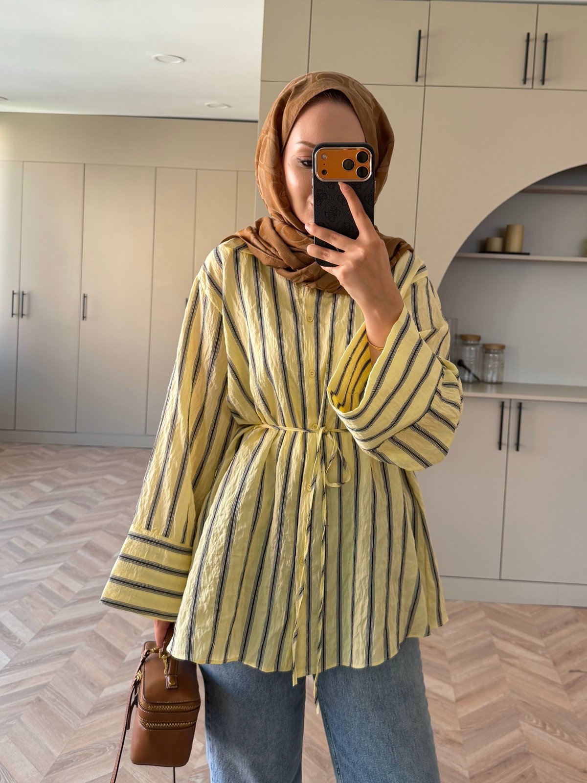 Mina Çizgili Gömlek Butteryellow (4423)