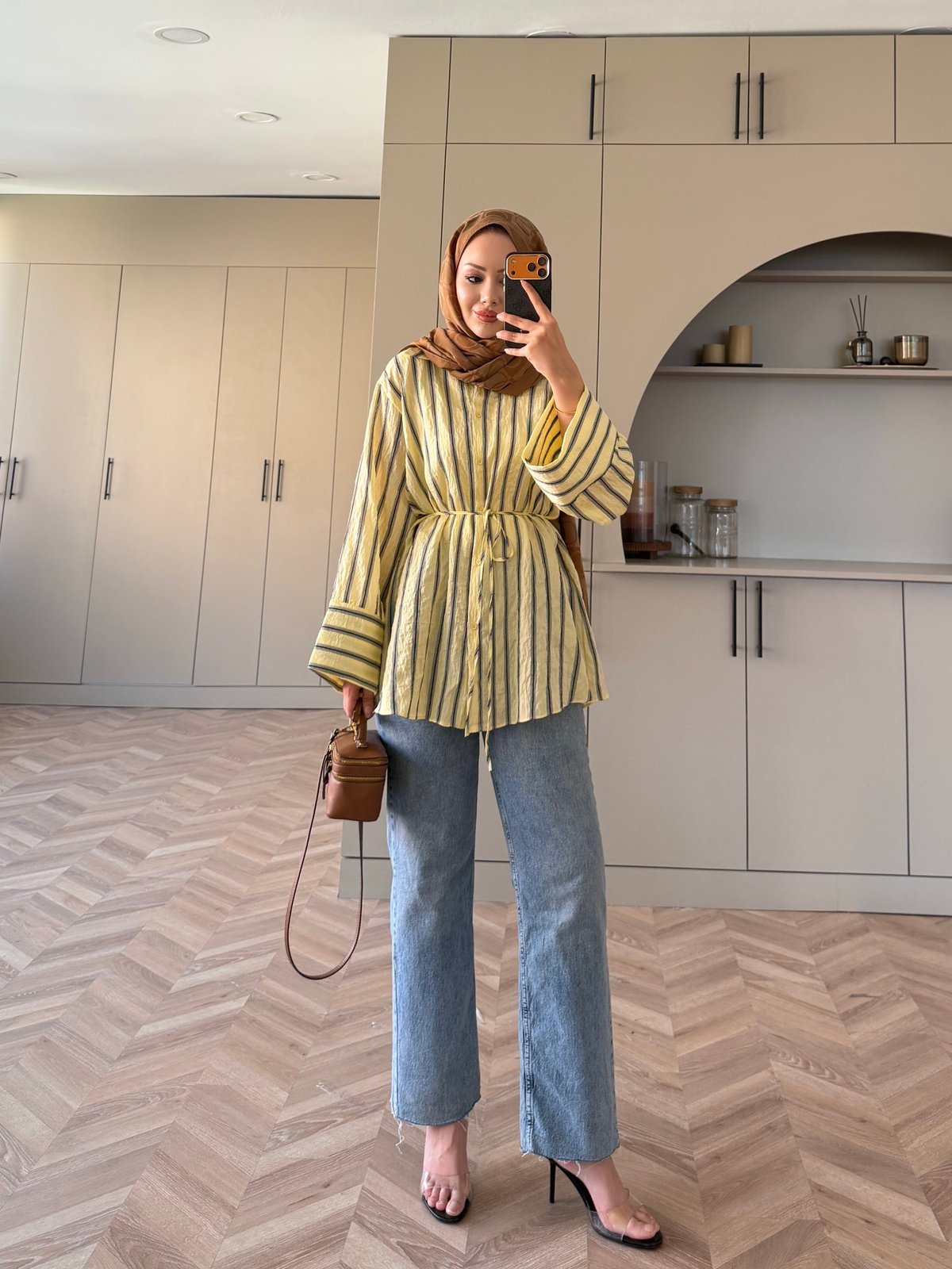 Mina Çizgili Gömlek Butteryellow (4423)