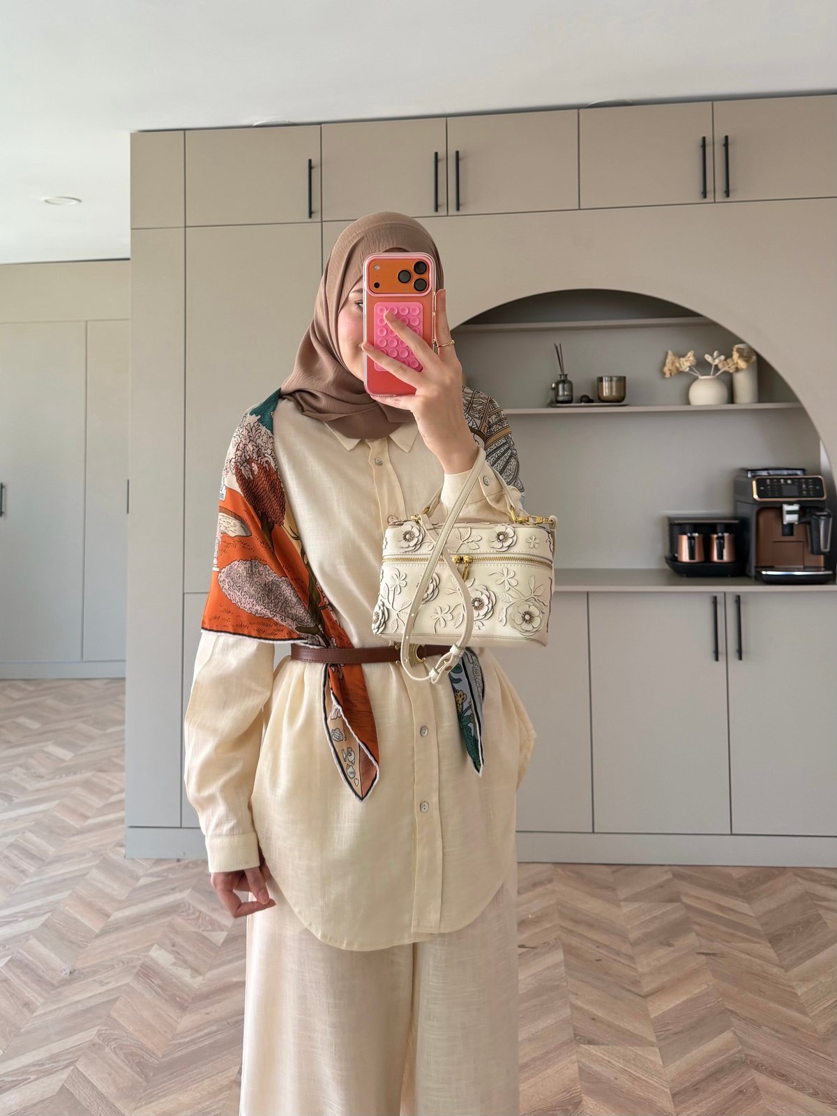 Miori Keten Pantolonlu Takım Bej (3146)