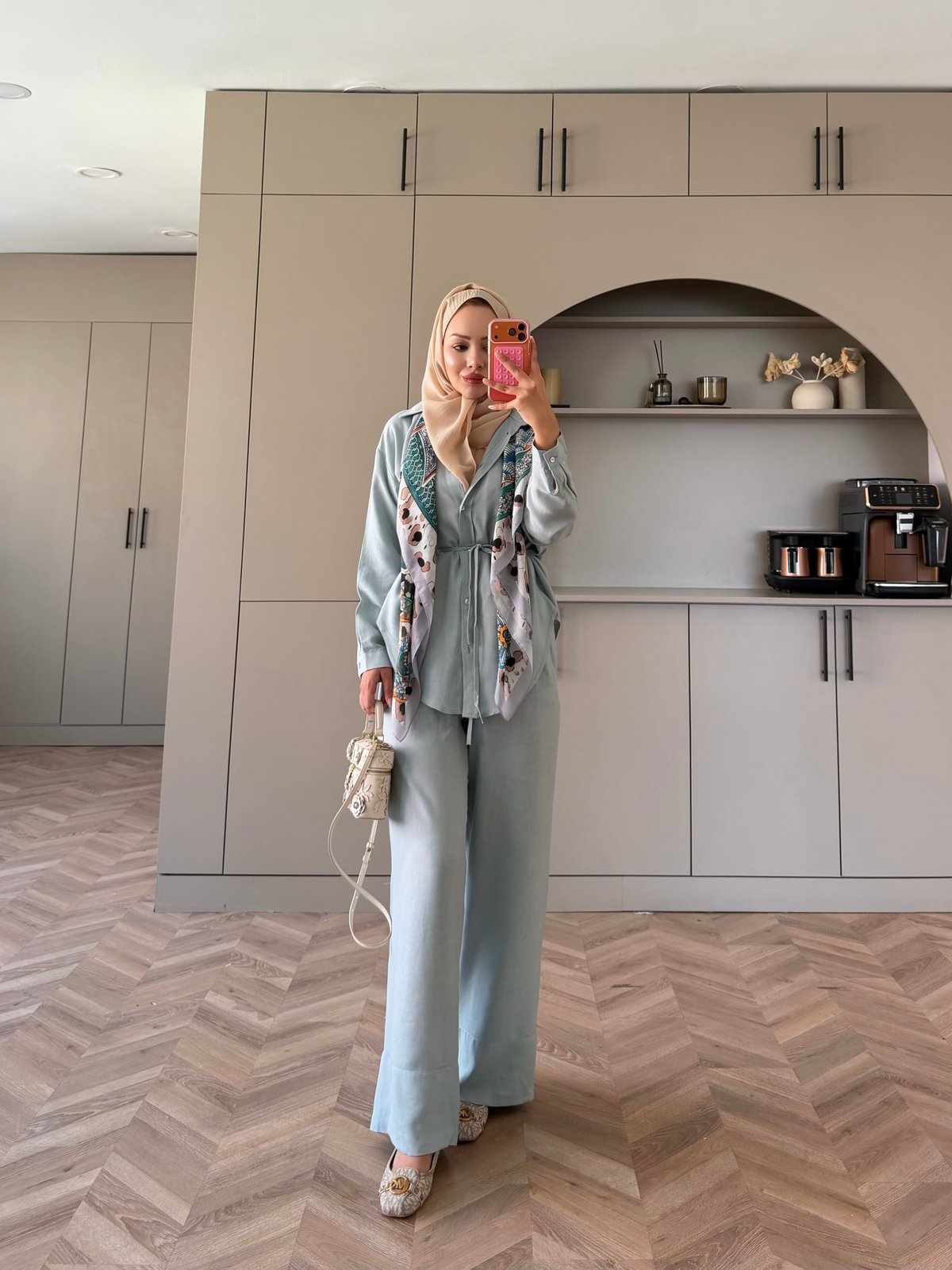 Miori Keten Pantolonlu Takım Natürel (3146)