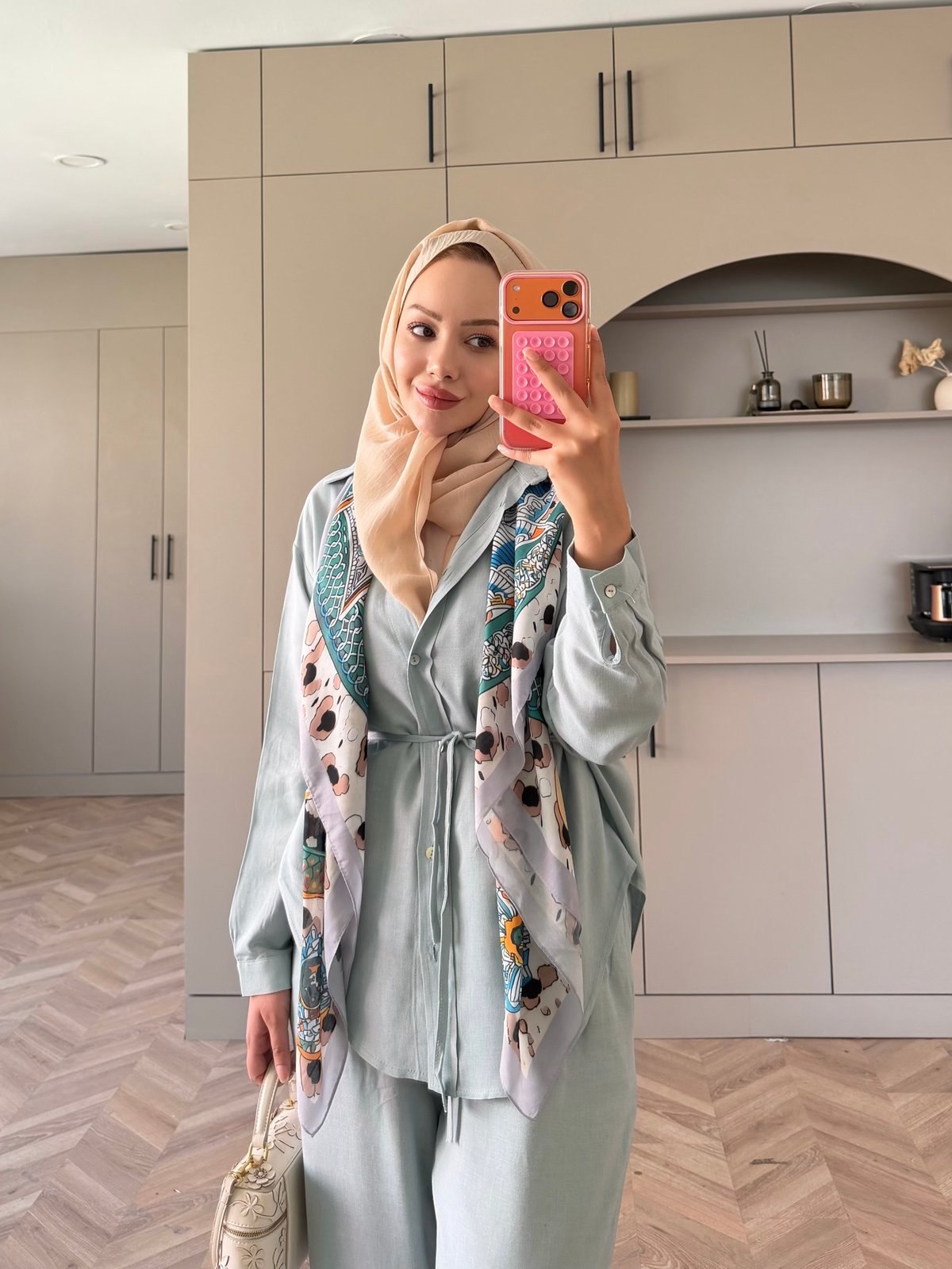 Miori Keten Pantolonlu Takım Natürel (3146)